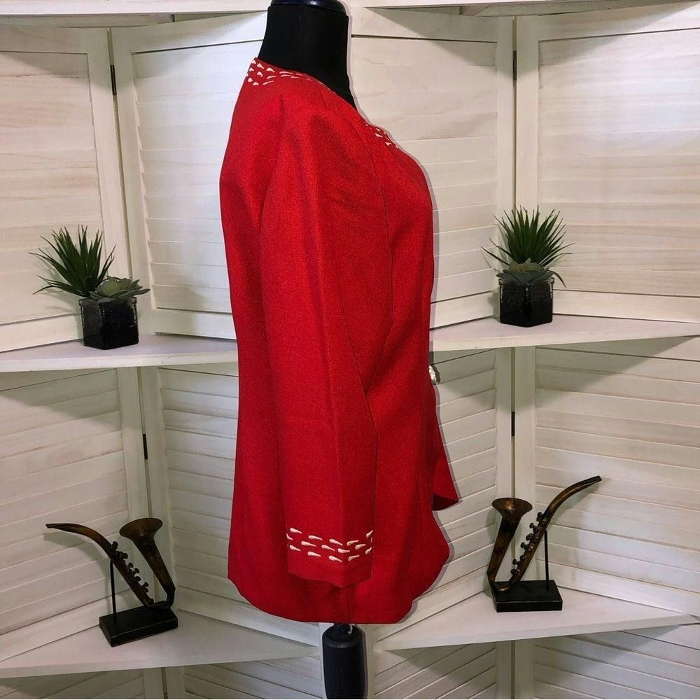 Vintage JoAnn vintage 70s 80s red embroidered blazer sz L Size L / US 10 / IT 46 - 5 Thumbnail