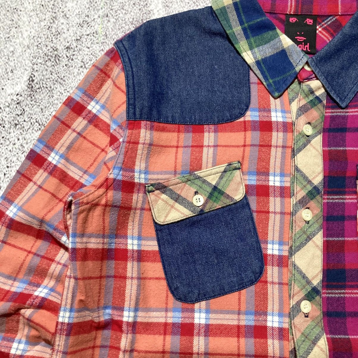 Japanese Brand 2000s X-girl Patchwork Double Pocket Button Up Shirt Lgb Size US M / EU 48-50 / 2 - 6 Thumbnail