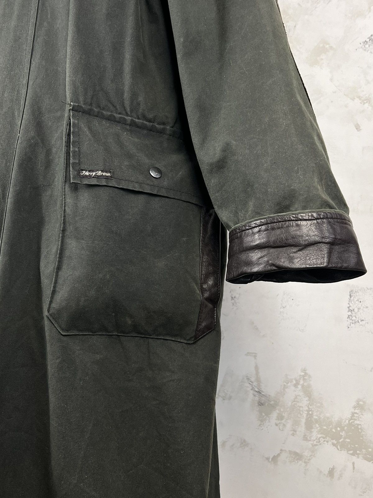 Vintage Waxed Oilskin Long Coat Outdoor Country Bushman Duster L-XL Size US L / EU 52-54 / 3 - 5 Thumbnail