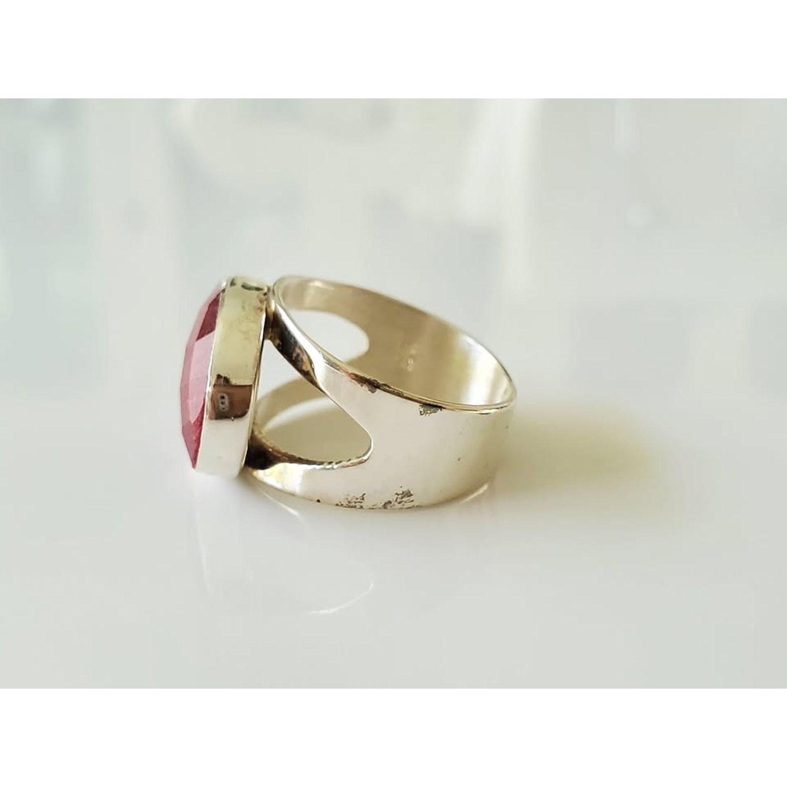 Other Sterling Silver East West Ruby Ring Size ONE SIZE - 3 Thumbnail
