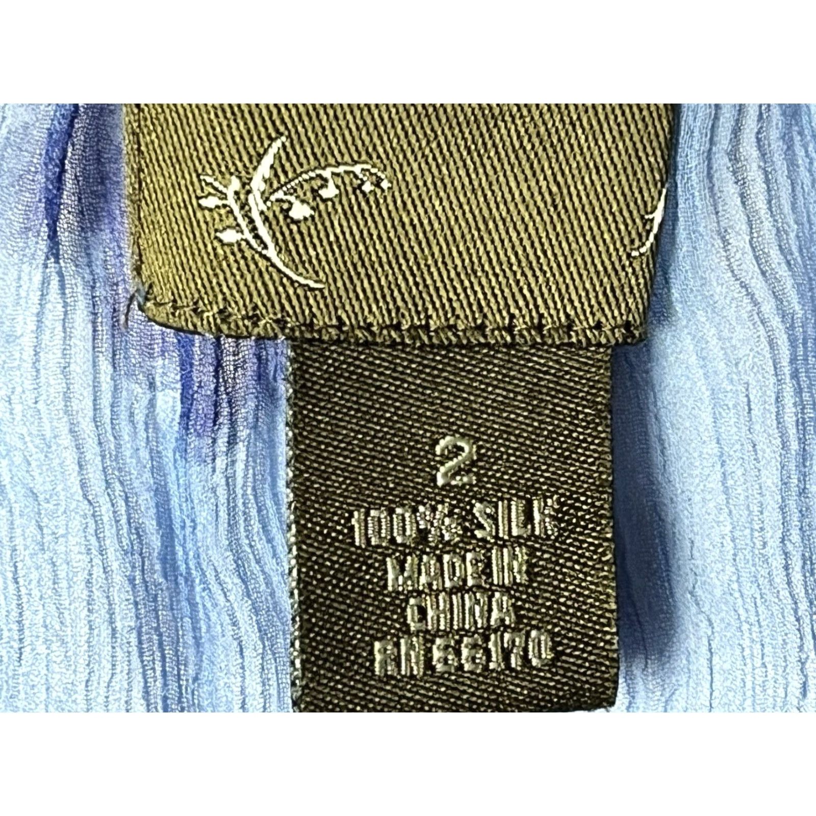 Feit FEI Anthropologie Off the Shoulder Blouse Silk Chiffon Floral Blue Size 2 Women 100% Silk 2 Size XS / US 0-2 / IT 36-38 - 5 Thumbnail