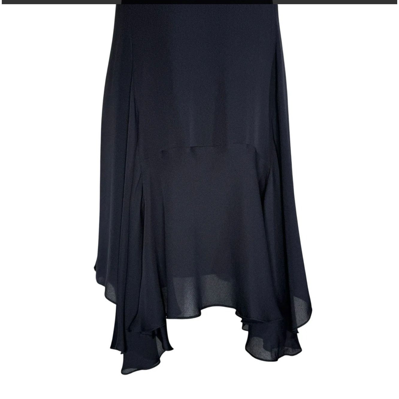 A.L.C. A.L.C. Navy Silk Sleeveless Knee-Length Dress 8 Asymmetric Size M / US 6-8 / IT 42-44 - 3 Thumbnail