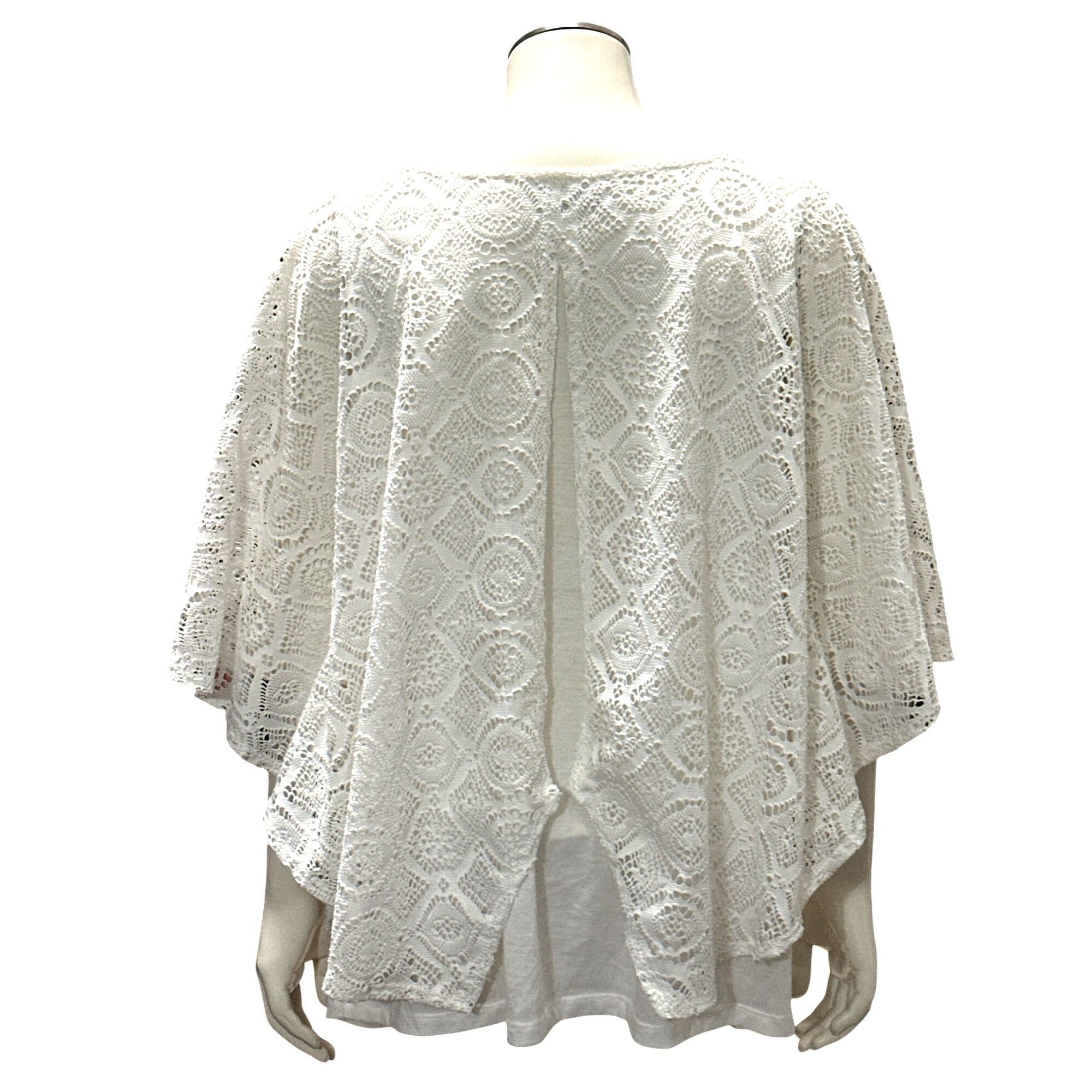 Other Ivy Ridge White Crochet Lace Blouse With Open Back Flutter S Size L / US 10 / IT 46 - 4 Thumbnail