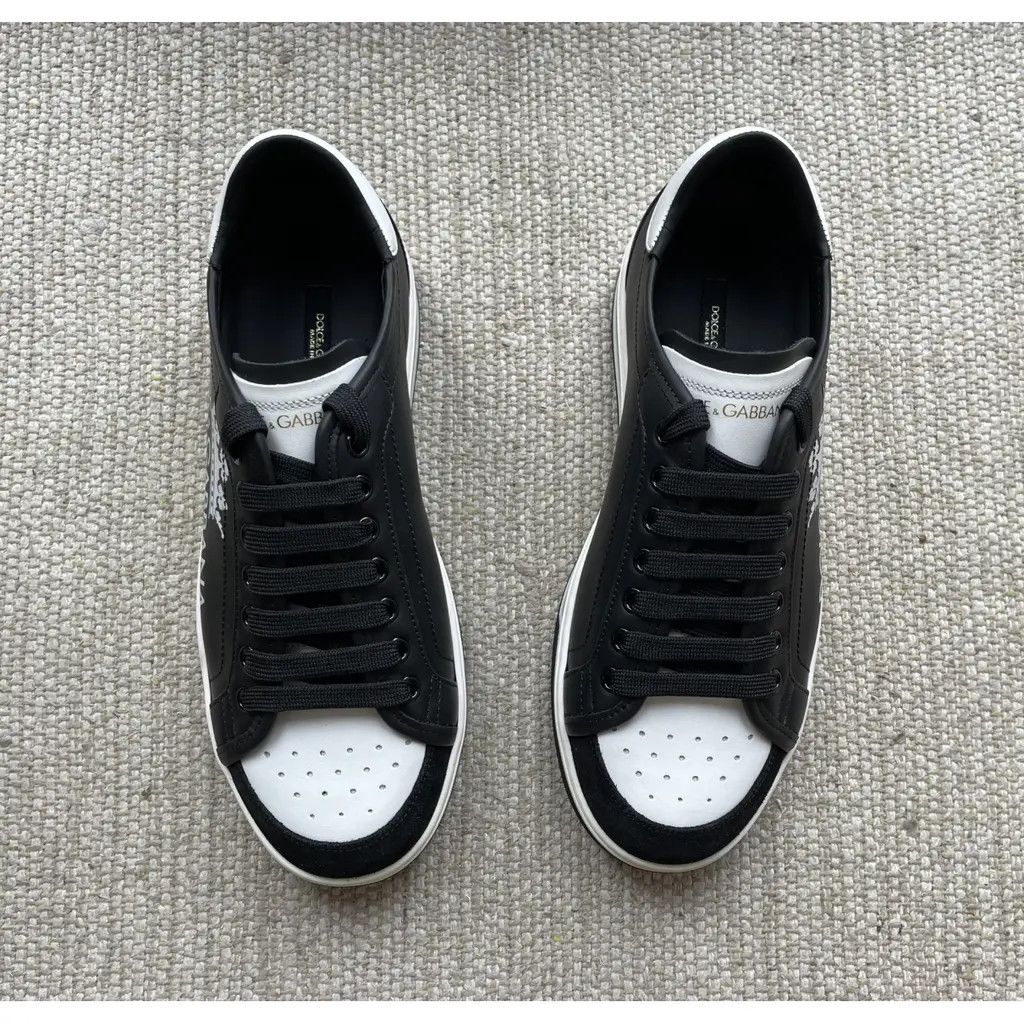 Dolce & Gabbana o1y0125 Logo Low-Top Sneakers in Black/White Size US 6 / EU 39 - 6 Thumbnail