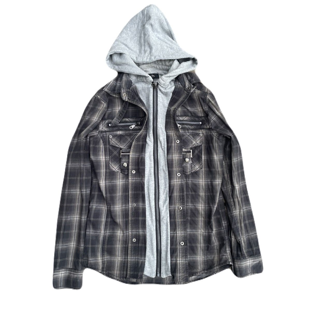 If Six Was Nine 2000s Japanese archive Vkei Docking Hooded Zip Gimmic Shirts Size US S / EU 44-46 / 1 - 4 Thumbnail