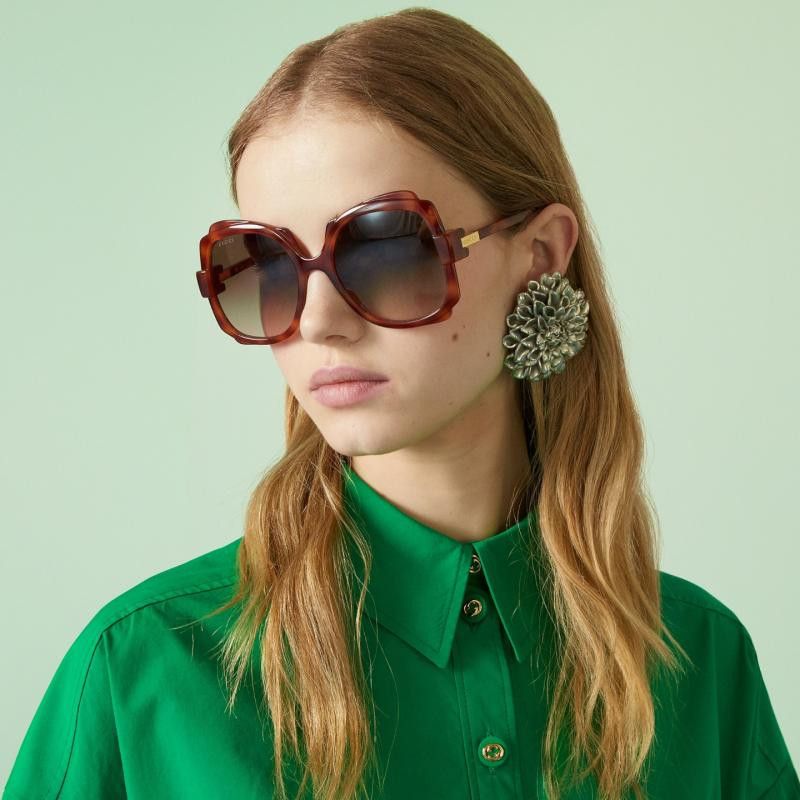 image of New Gucci Gg1431S - 002 Sunglasses in Brown, Women's