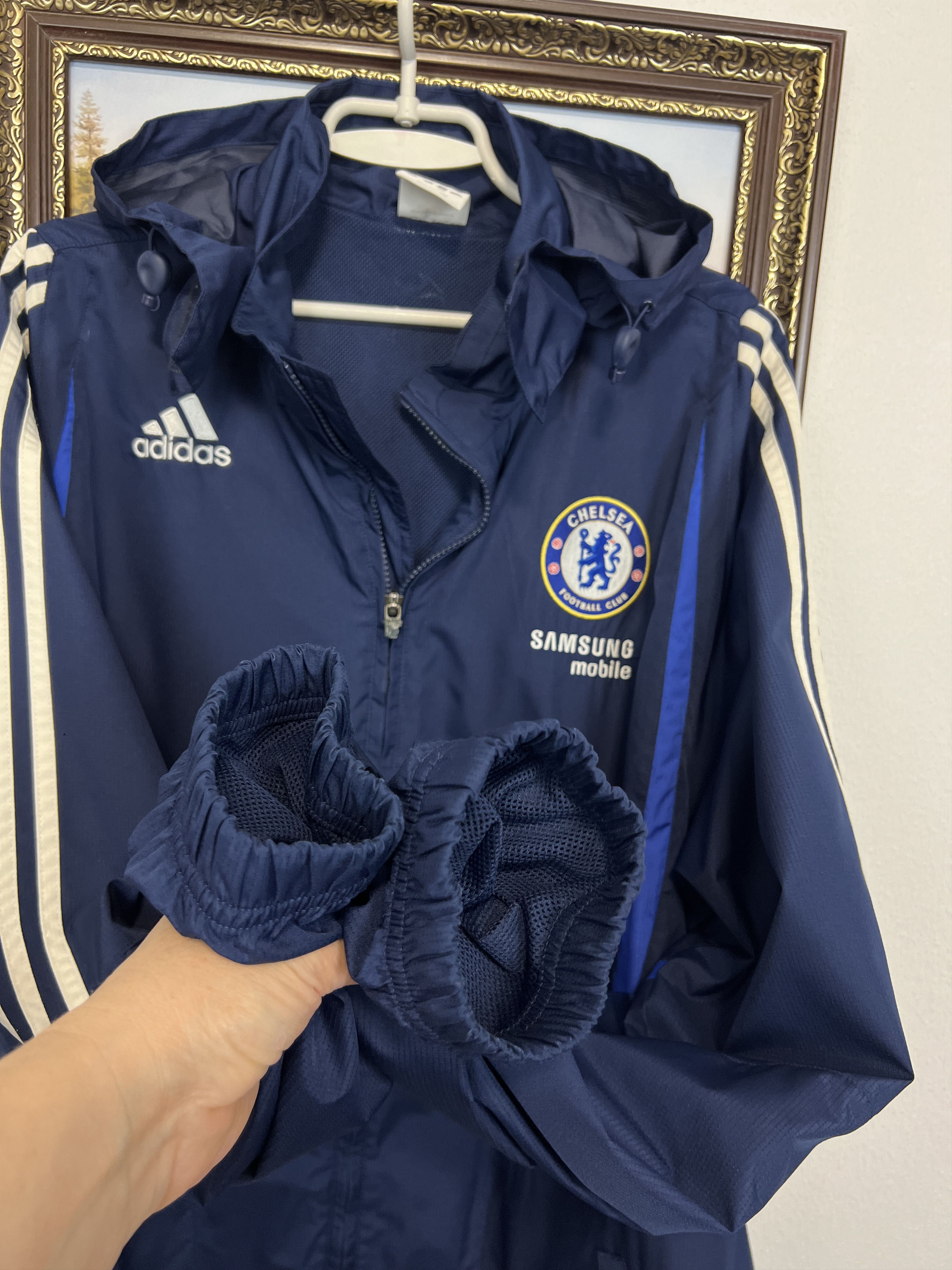 Adidas Vintage Chelsea Football Hooded Jacket Soccer Track Top Rare Size US XL / EU 56 / 4 - 6 Thumbnail