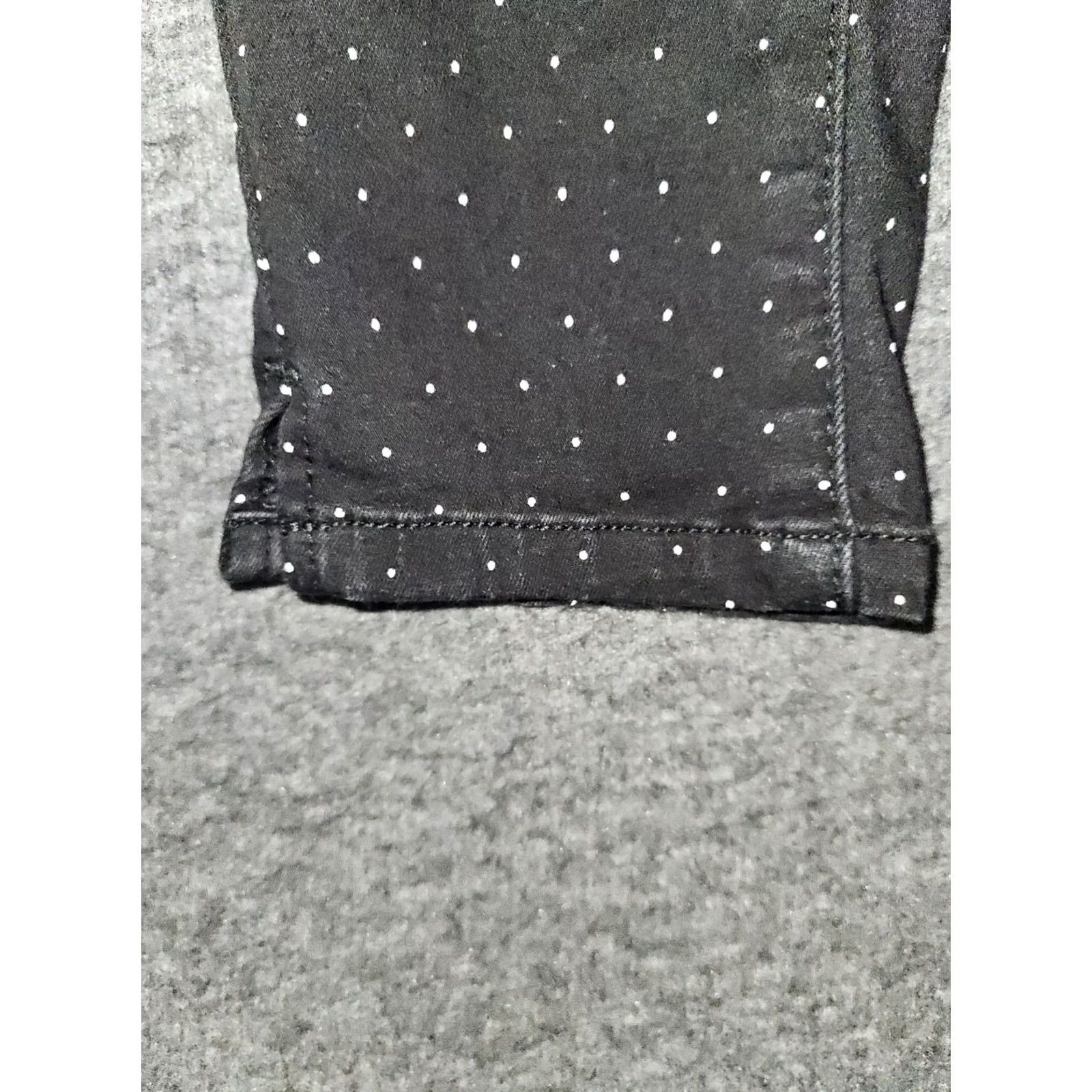 Vintage Kancan Skinny Ankle Jeans Juniors 3/25 Black Mid Rise Polka Dot Preppy Casual Girls 成年? Size 26" / US 2 / IT 38 - 7 Thumbnail