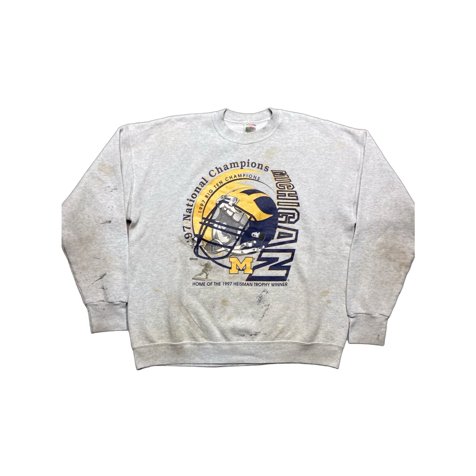 Vintage VINTAGE University of Michigan Wolverines 1997 Big Ten Sweatshirt Crewneck XL Mens Gray Pullover Size US XL / EU 56 / 4 - 1 Thumbnail