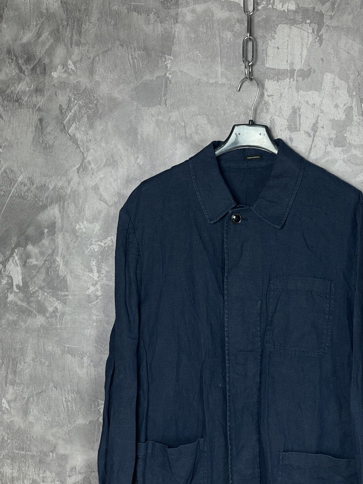 Japanese Brand × Vintage Vintage Navy Linen Old Money Style Luxury Shirt Size US M / EU 48-50 / 2 - 3 Thumbnail