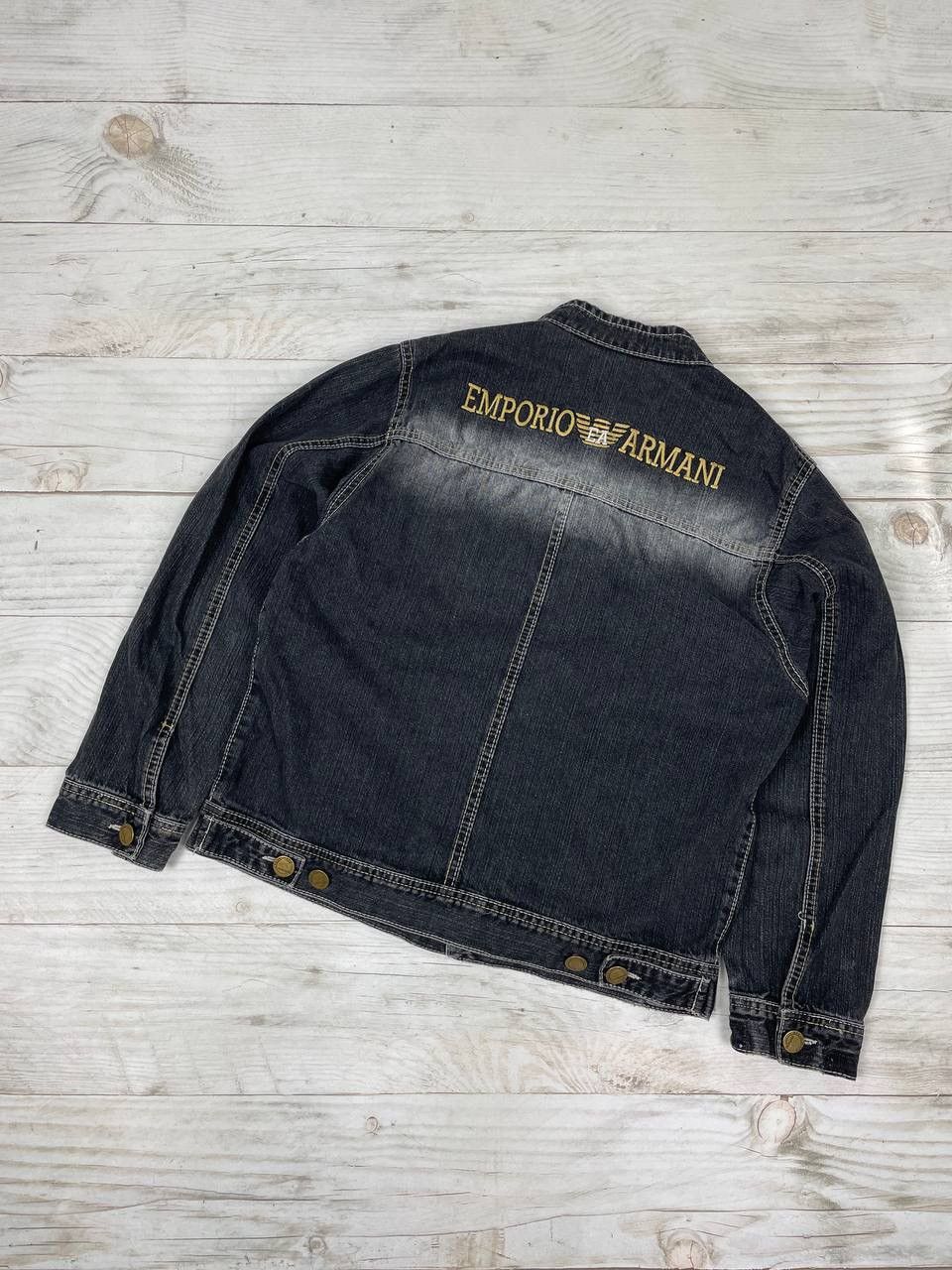 Vintage Emporio Armani Big Logo Denim Jacket Y2K 90s