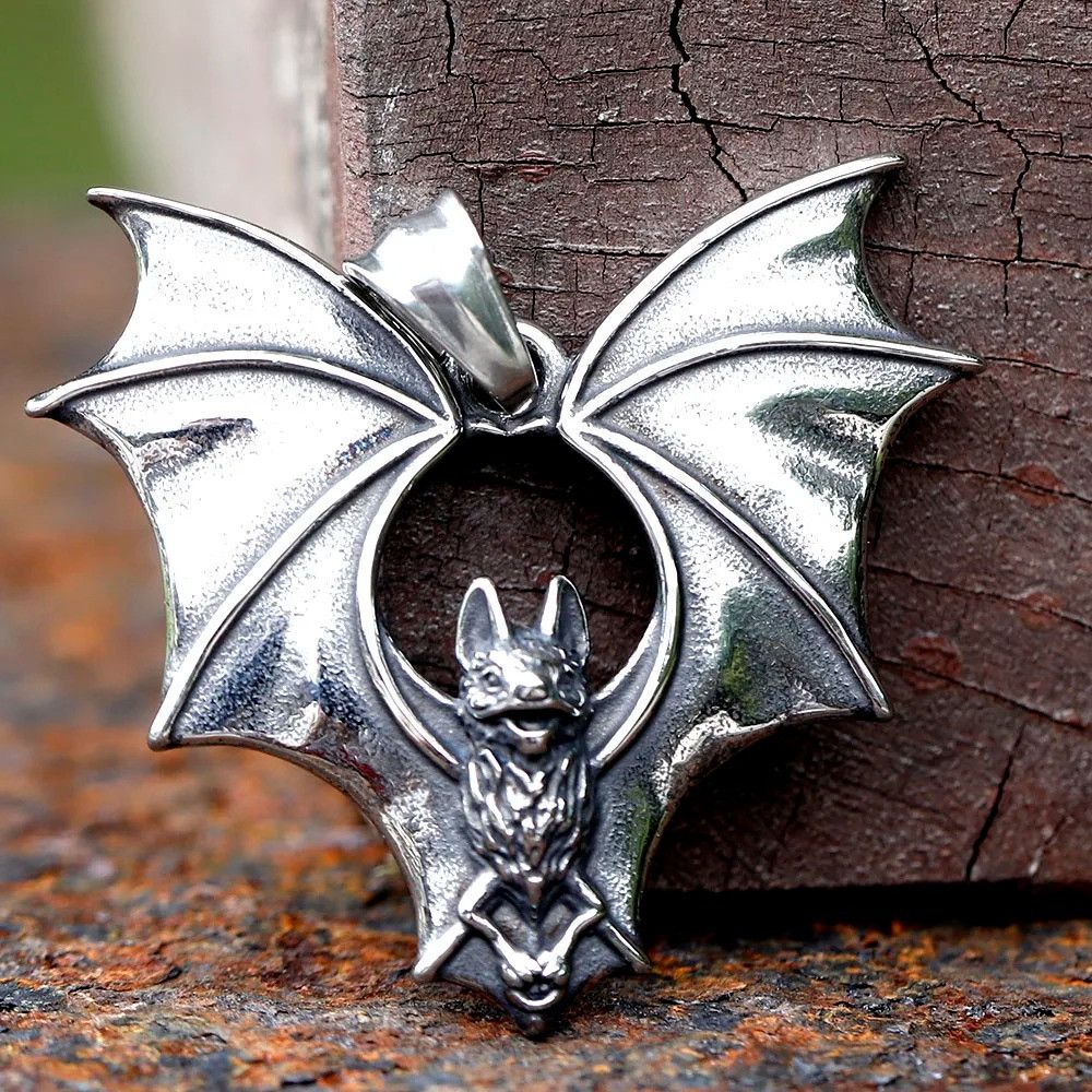 Jewelry Bat Pendant Detailed Necklace Size ONE SIZE - 4 Thumbnail