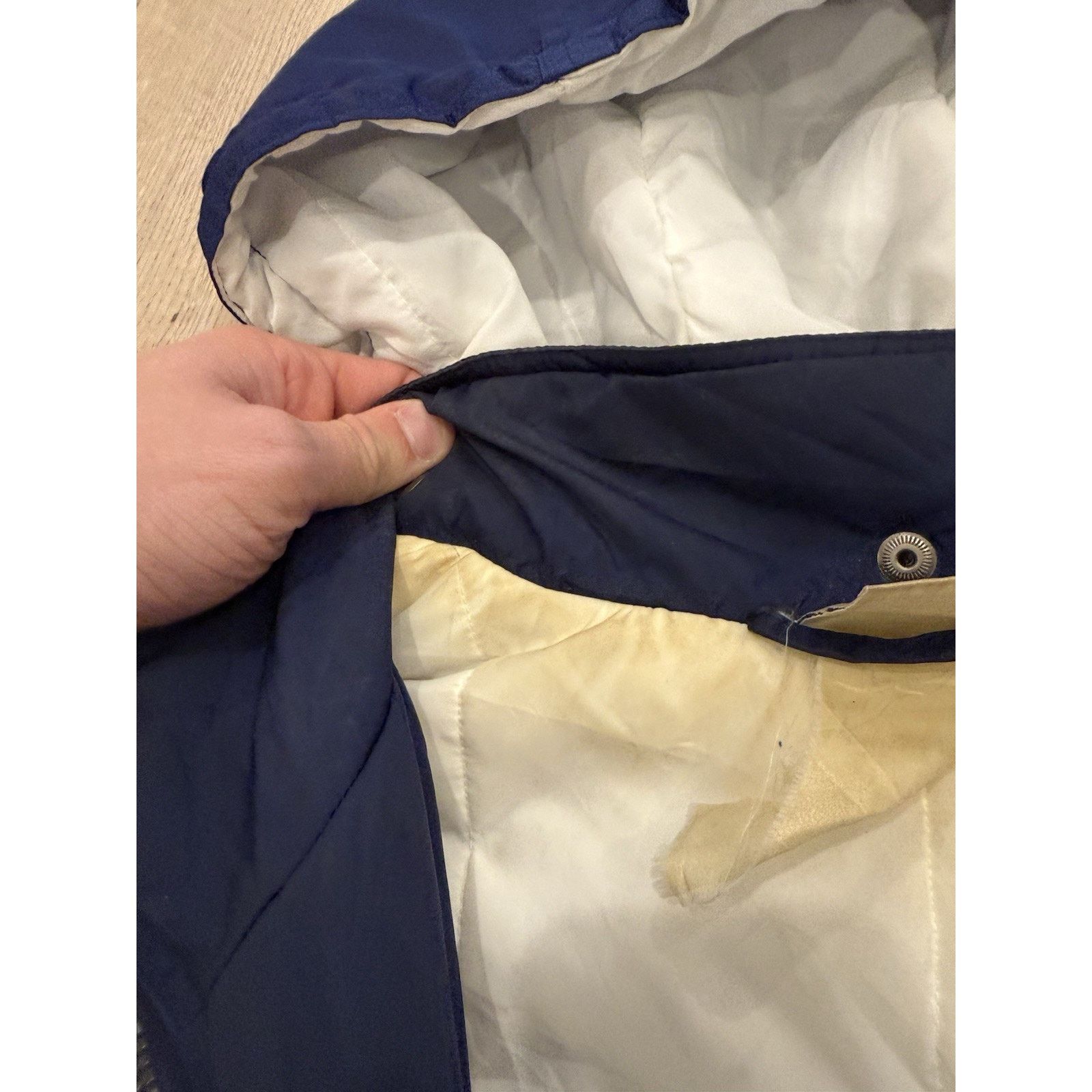 Adidas Vintage 90s Adidas Puffer Jacket Coat XL Hooded Striped Navy Size US XL / EU 56 / 4 - 10 Thumbnail