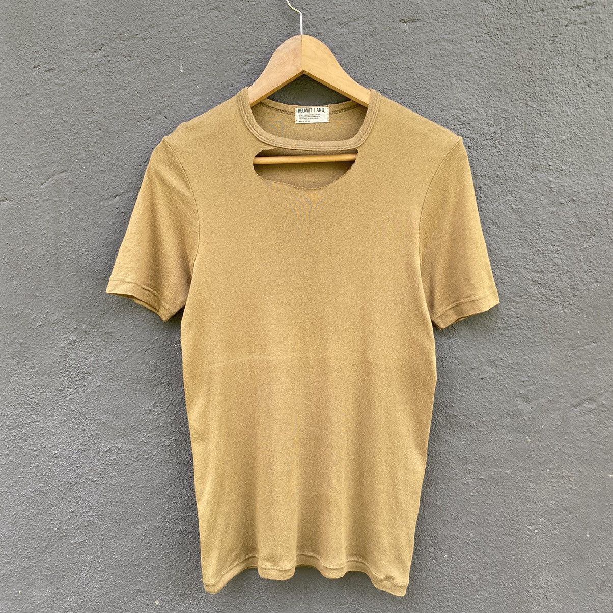 Helmut Lang Thrashed Faded Vintage 90s Helmut Lang ERD GRUNGE PLAIN TEE Size US M / EU 48-50 / 2 - 1 Thumbnail