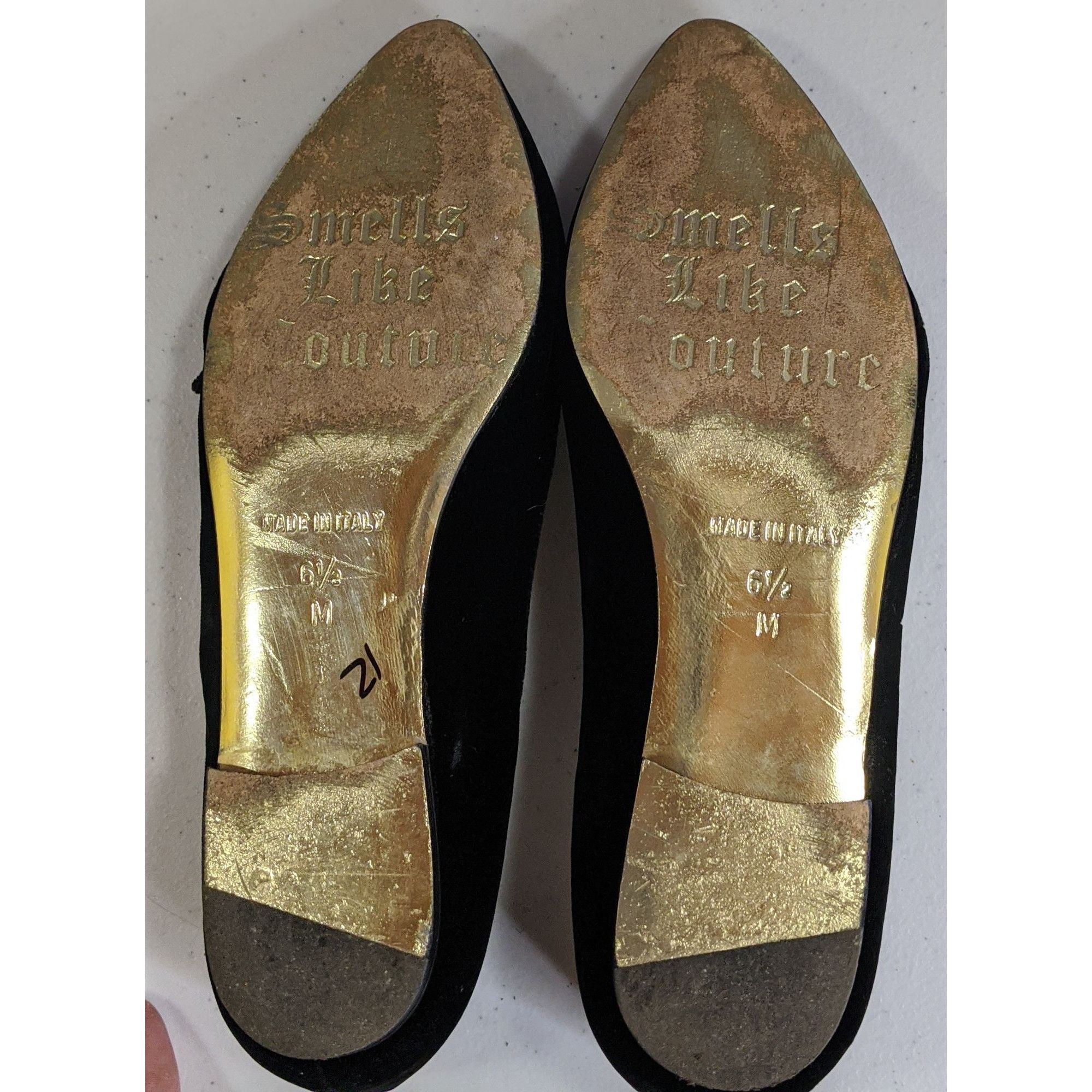 Juicy Couture Juicy Couture Black Velvet Rhinestone Embellished Flats Size Size US 6.5 / IT 36.5 - 4 Thumbnail