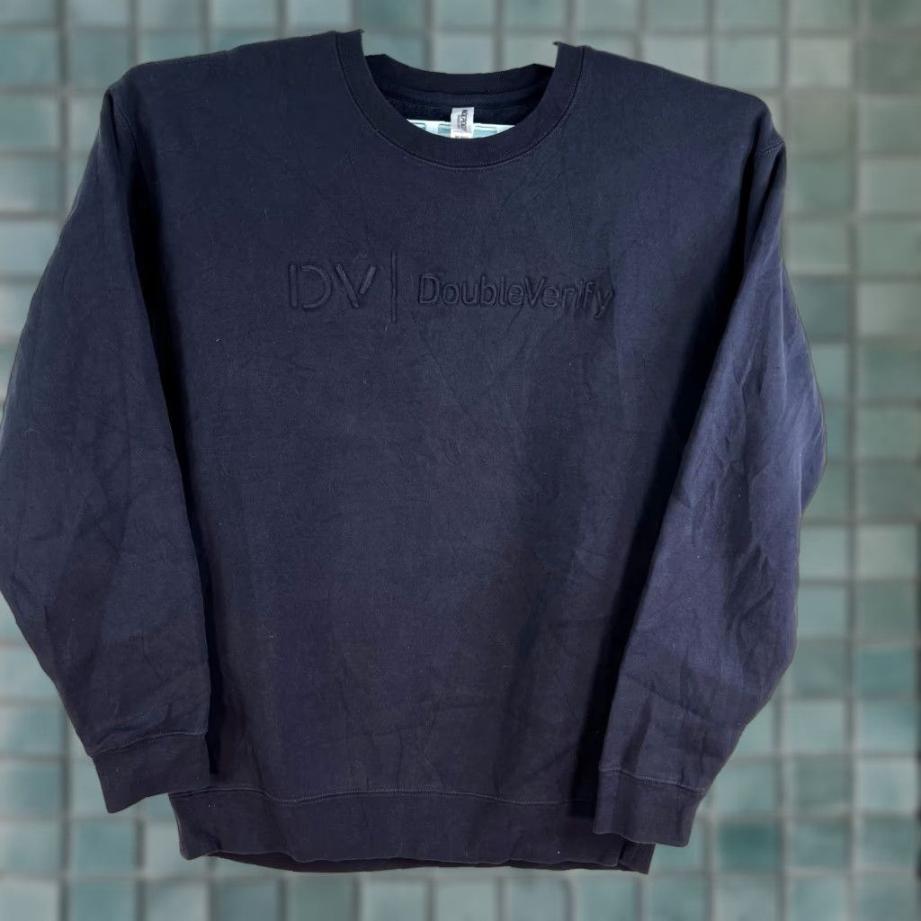 Vintage DV Doubleverify Promo Sweatshirt Adult L Black Graphic Print Logo Embroidered Men Regular Fit 48in Chest Astroboy Theme Media 90s? Size US L / EU 52-54 / 3 - 1 Thumbnail