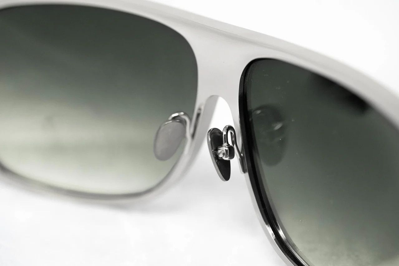 Kris Van Assche Kris Van Assche Sunglasses Rectangular Silver and Green Size ONE SIZE - 5 Thumbnail