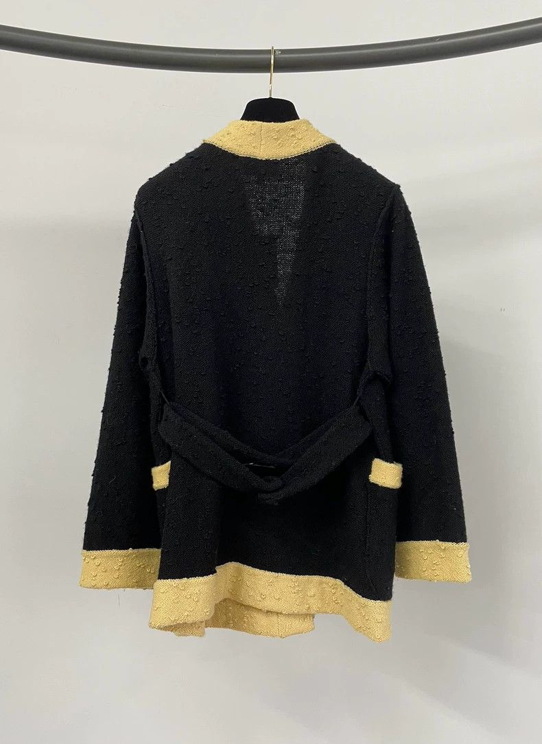 Chanel Chanel 24K black stitching knitted cardigan coat Size XS / US 0-2 / IT 36-38 - 2 Thumbnail