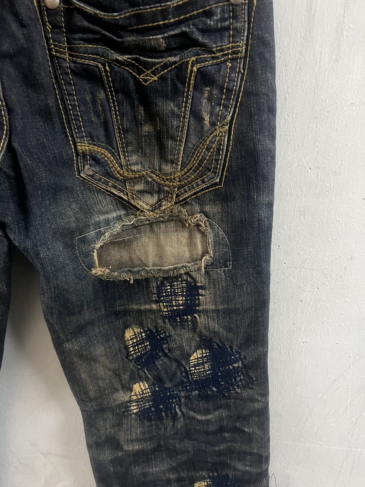 Hysteric Glamour VINTAGE Y2K INSPIRED KAPITAL PATCHWORK DENIM PANT Size US 28 / EU 44 - 3 Thumbnail