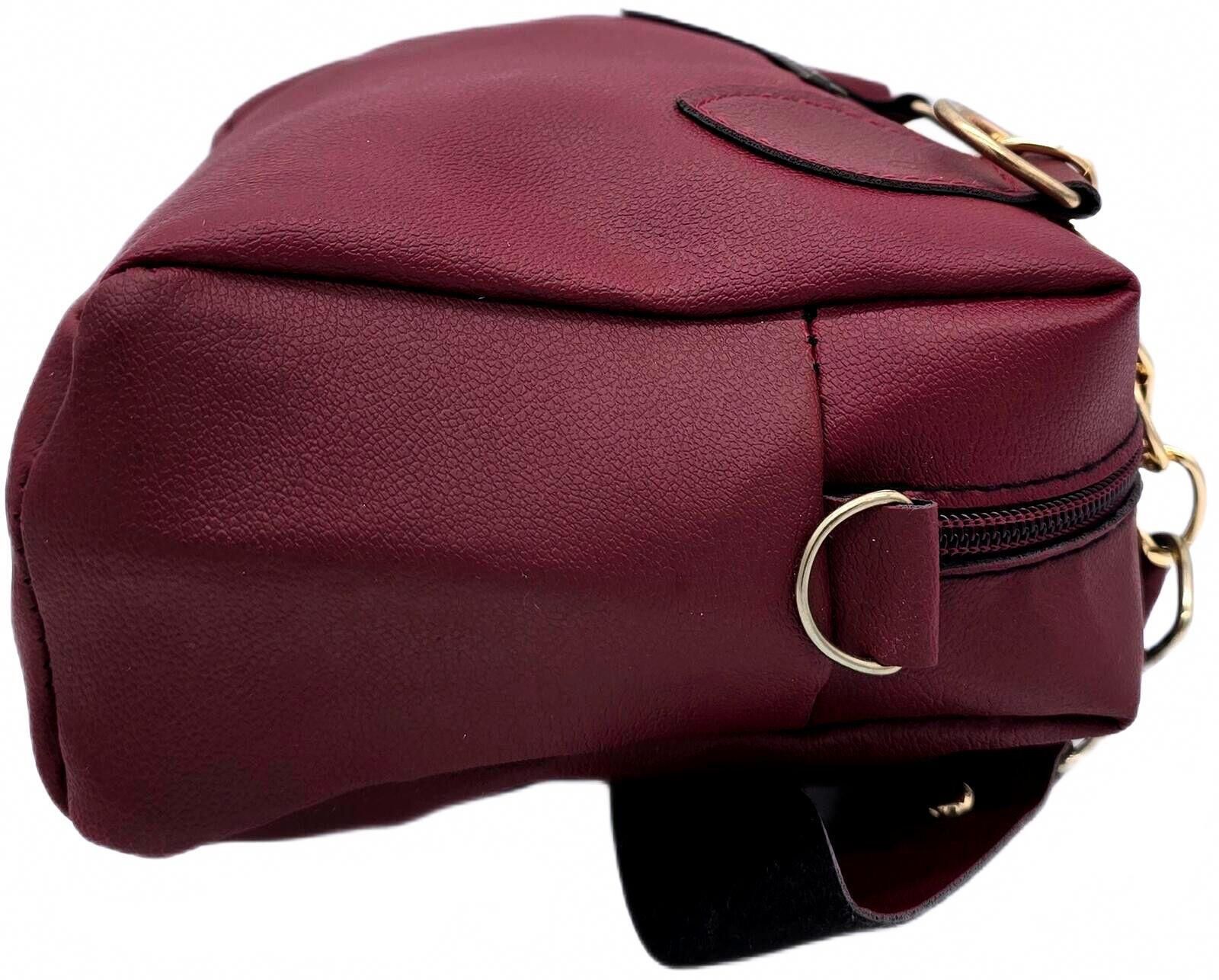 Other Mini Burgundy Faux Leather Crossbody Bag with Fur Charm Size ONE SIZE - 9 Thumbnail