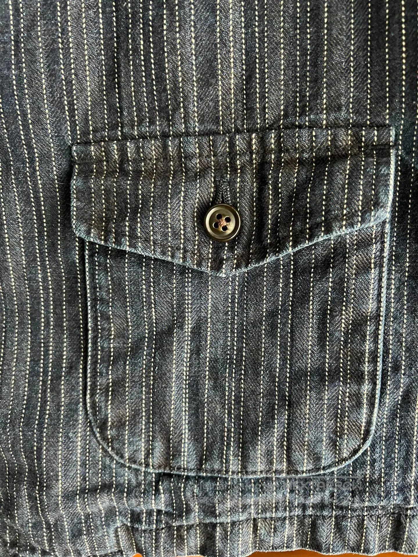 Blue Blue Japan vintage blue striped work vest by KRM. Size US L / EU 52-54 / 3 - 7 Thumbnail