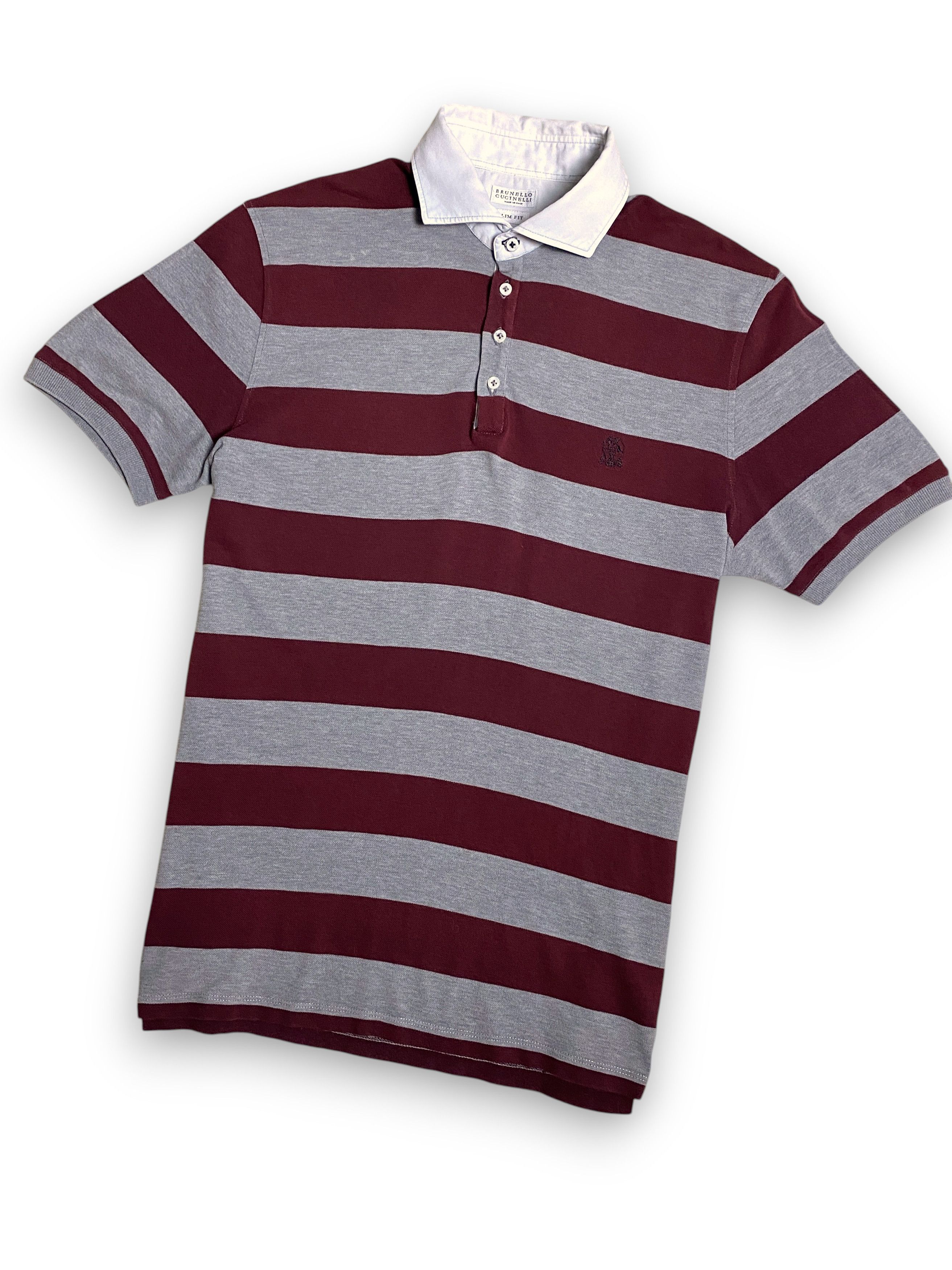 Brunello Cucinelli Brunello Cucinelli Striped Slim Denim Logo Polo Size US L / EU 52-54 / 3 - 3 Thumbnail