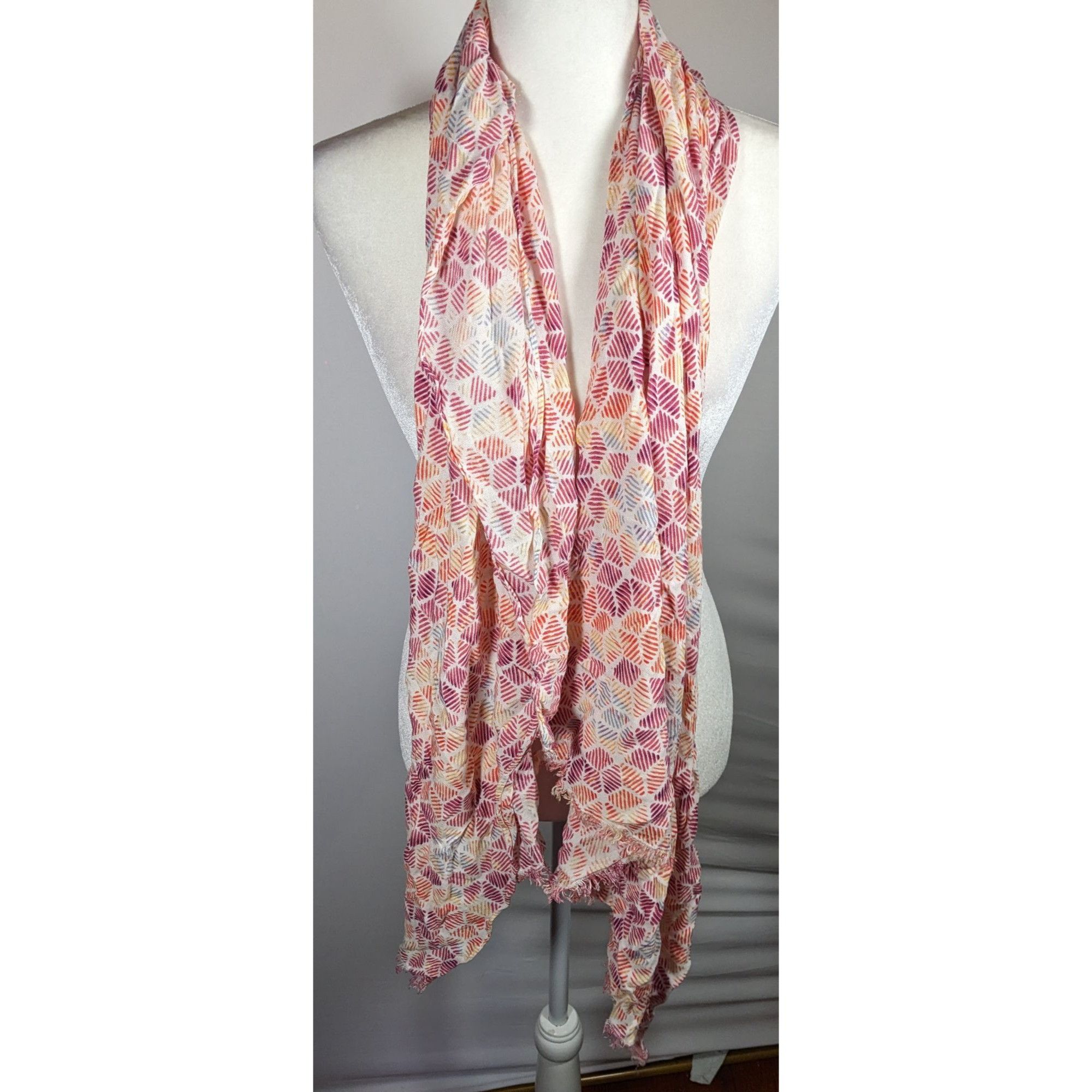 Other Warm Tone Floral Rainbow Print Lightweight Scarf Size ONE SIZE - 5 Thumbnail