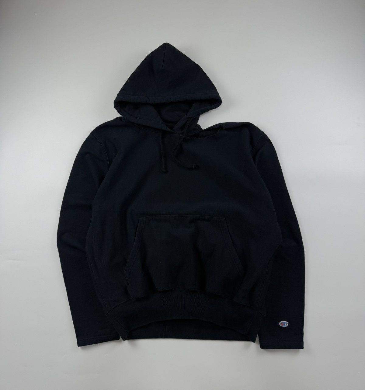 トップス Vetements Champion 17ss Hoodie Black Vetements SS17 Champion Reversible Metal Logo Hoodie – Justin Reed