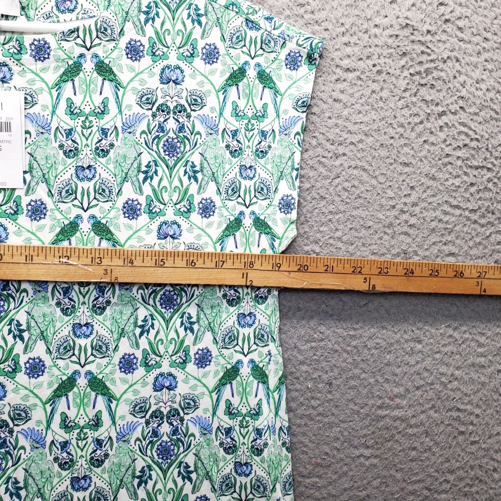 J. Jill J. Jill Blouse Womens XS Floral Short Sleeve Parrot Multi Button Back Shirt Size XS / US 0-2 / IT 36-38 - 4 Thumbnail