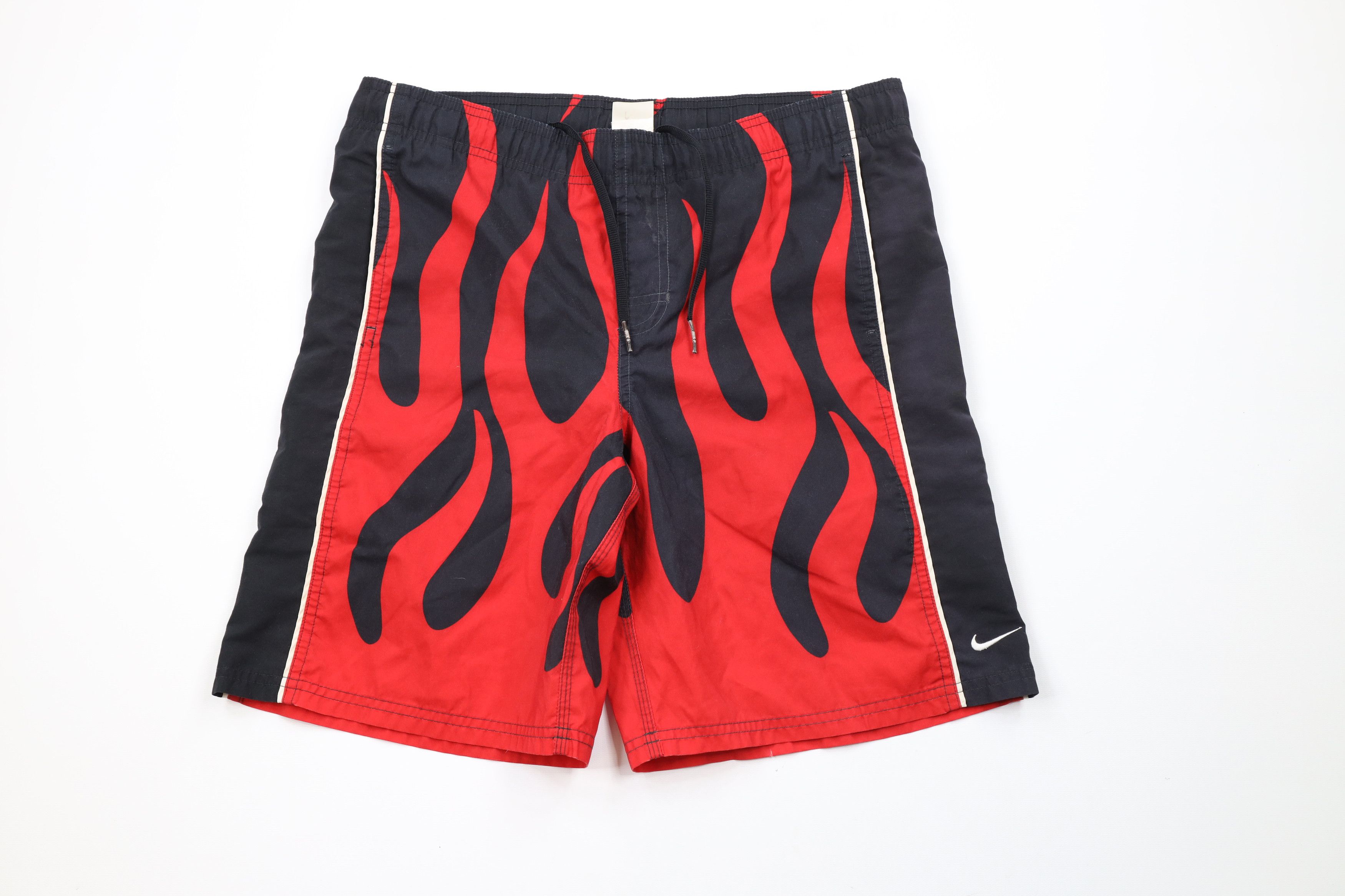Vintage Vintage Nike Scott Mini Swoosh Fire Flames Lined Shorts Size US 30 / EU 46 - 1 Thumbnail