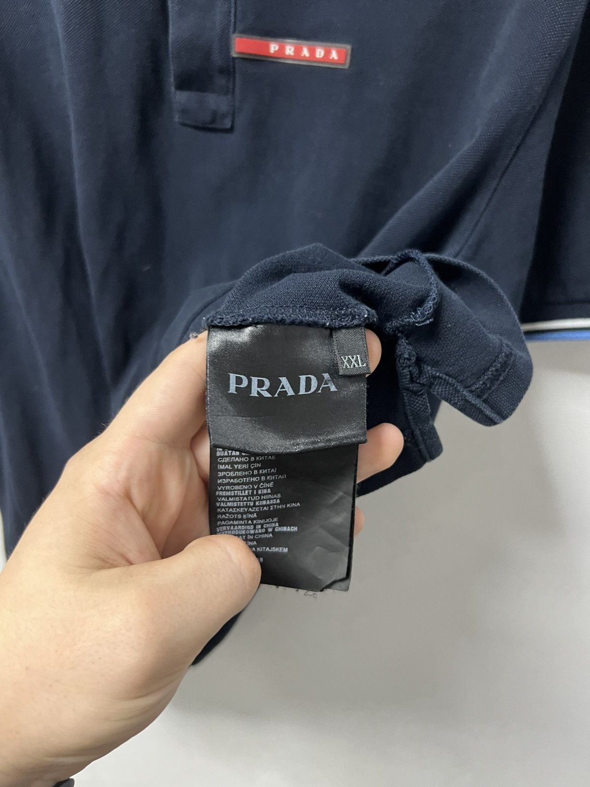 Prada Vintage Prada Polo T Shirt Red Tab Logo Size US XXL / EU 58 / 5 - 8 Thumbnail