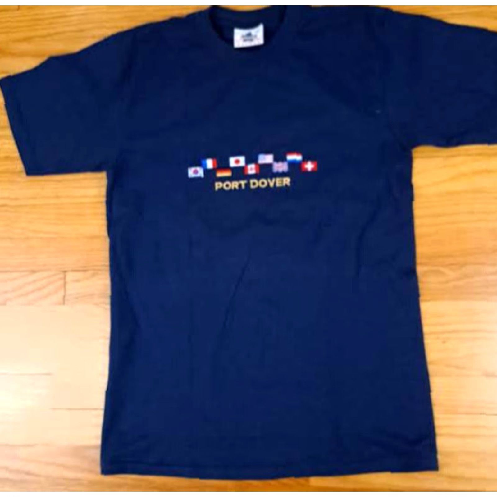 Nautica Quality goods Port Dover Embroidered Nautical International Flag T-Shirt Canada Men Short Sleeve Crew Neck Blue Cotton M Regular Vintage: No Size US M / EU 48-50 / 2 - 2 Thumbnail