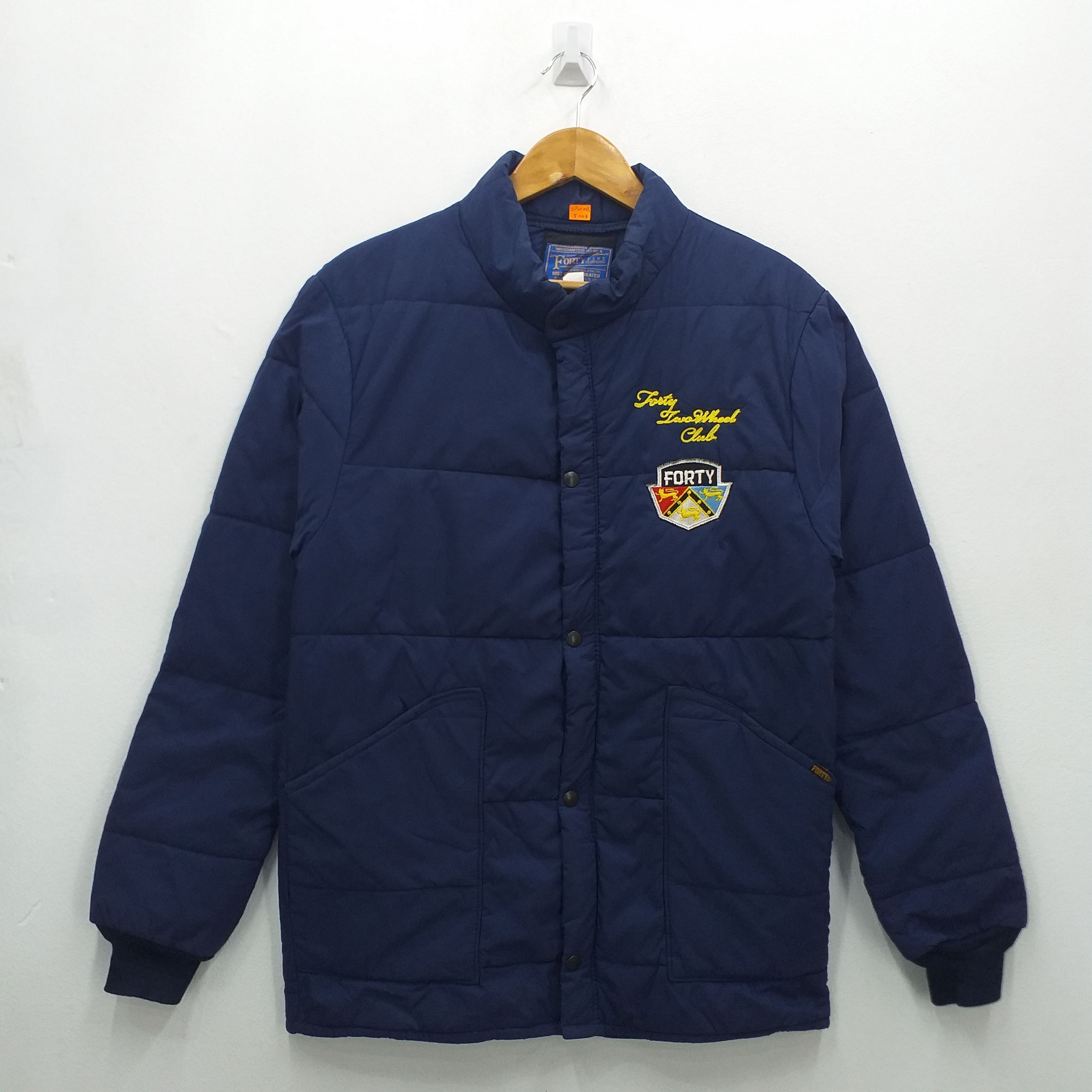 image of Vintage Forty Fine Clothing Puffer Jacket -J007 in Blue, Men's (Size Medium)