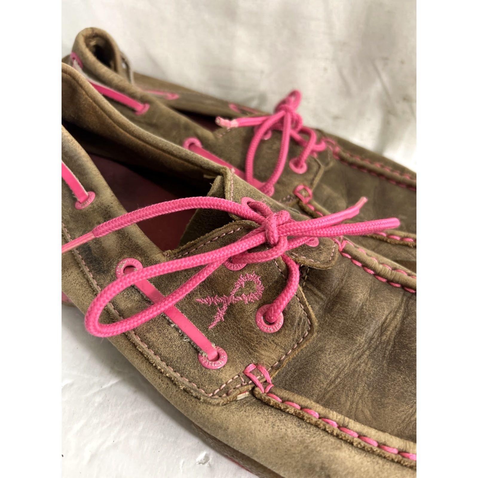 Twisted X Twisted X Women Boat Shoe Flat Leather Brown Pink 8.5 M-US Spring Summer Casual Party/Cocktail Travel Womens Size US 9 / IT 39 - 3 Thumbnail