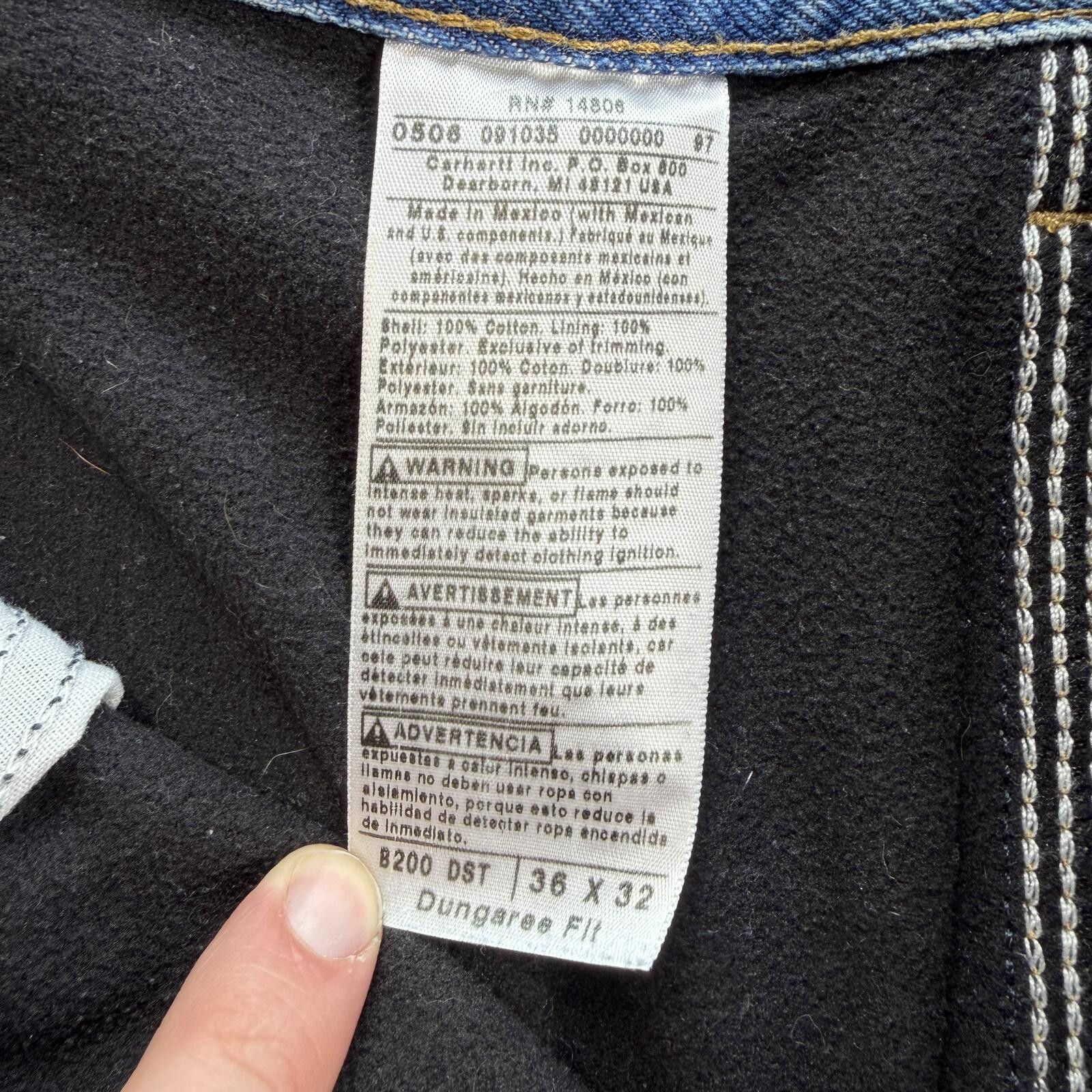 Carhartt Carhartt Dungaree Fit Carpenter Jeans 36x32 Insulated Lined Size US 36 / EU 52 - 5 Thumbnail