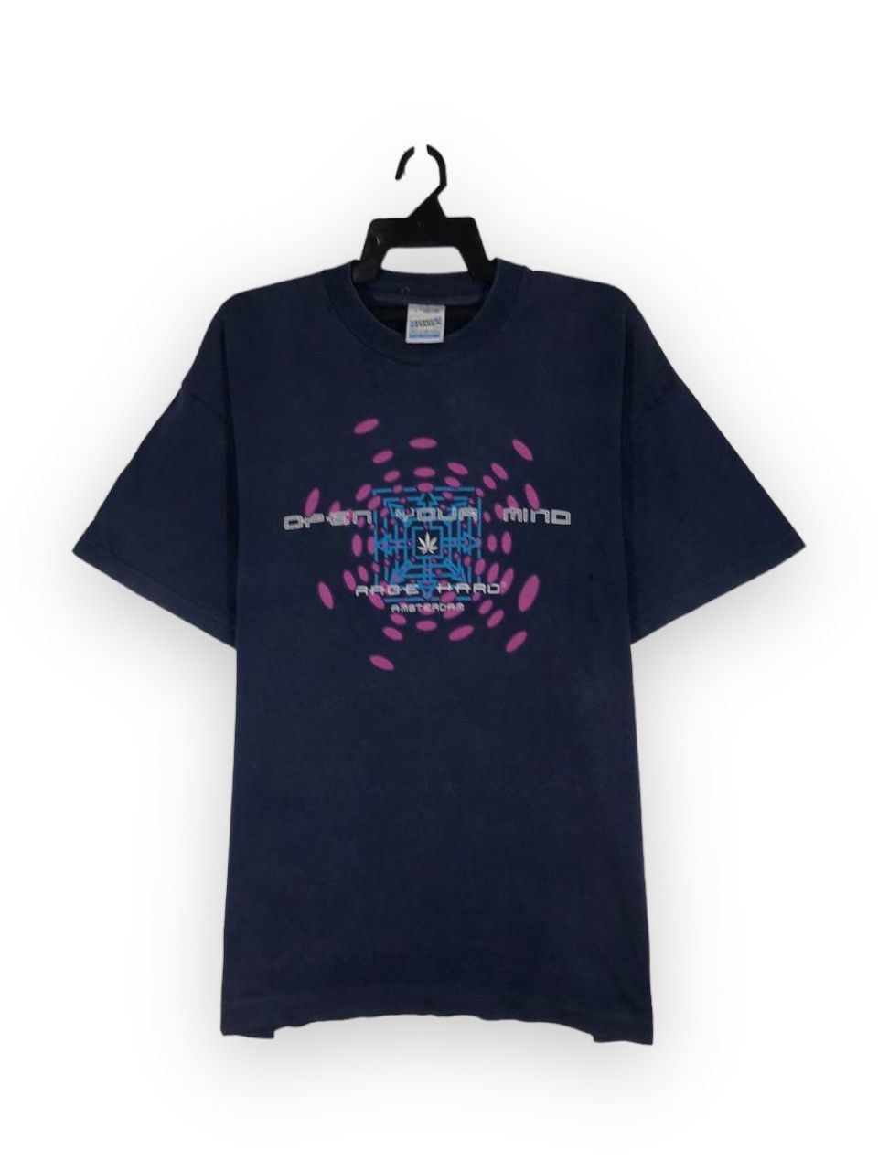 image of Band Tees x Vintage Frankie Goes To Hollywood Open Your Mind Rage Hard in Blue, Men's (Size Large)