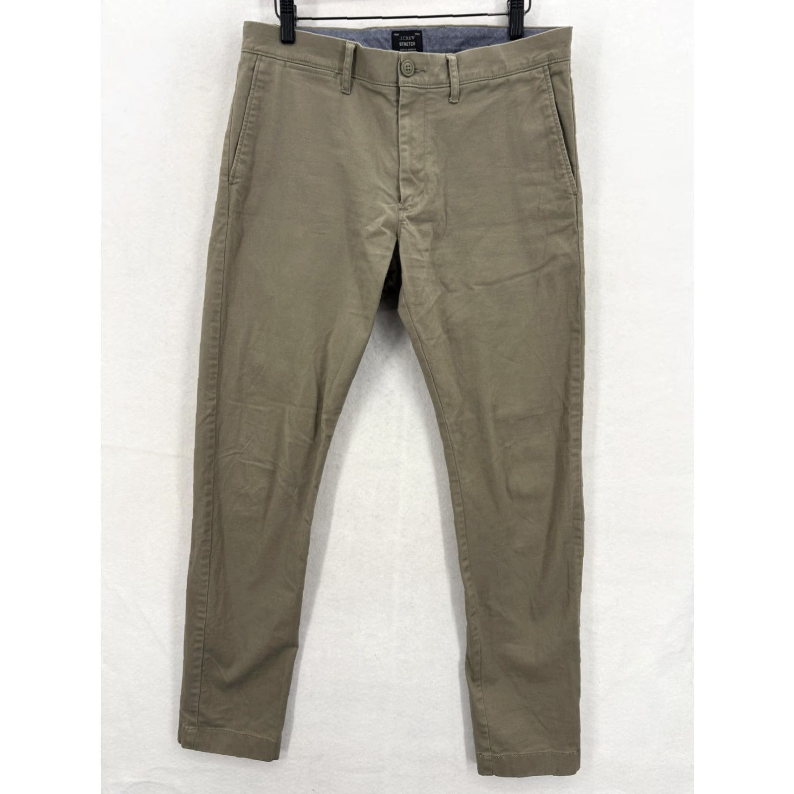 J.Crew J.CREW 484 Slim Pants Mens 30x32 Khaki Beige Stretch Chino Casual Preppy Travel Tapered Flat Front Pockets Zip Front Tailored Mens Size US 30 / EU 46 - 2 Thumbnail