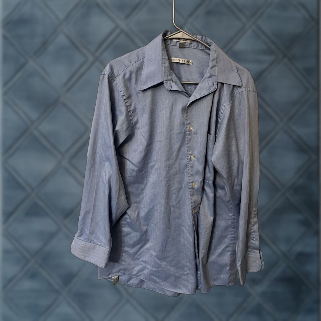 Geoffrey Beene Geoffrey Beene Blue Solid Shirt Size 16.5 Large Men’s Size 42R - 1 Thumbnail