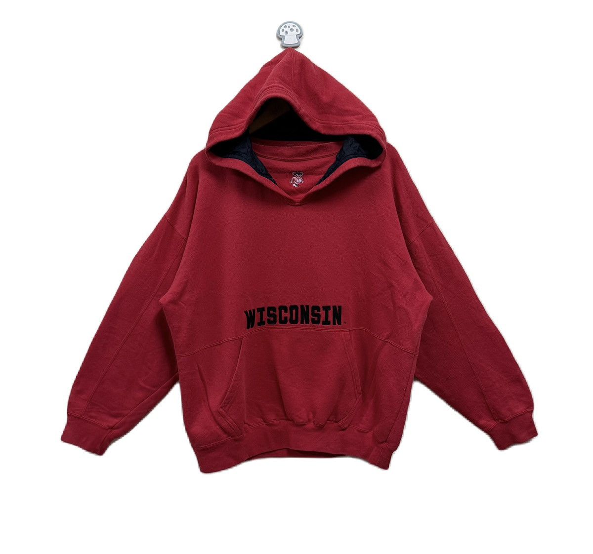 Vintage Vintage 90s Wisconsin Hoodie Pullover Spellout Size US XL / EU 56 / 4 - 1 Thumbnail