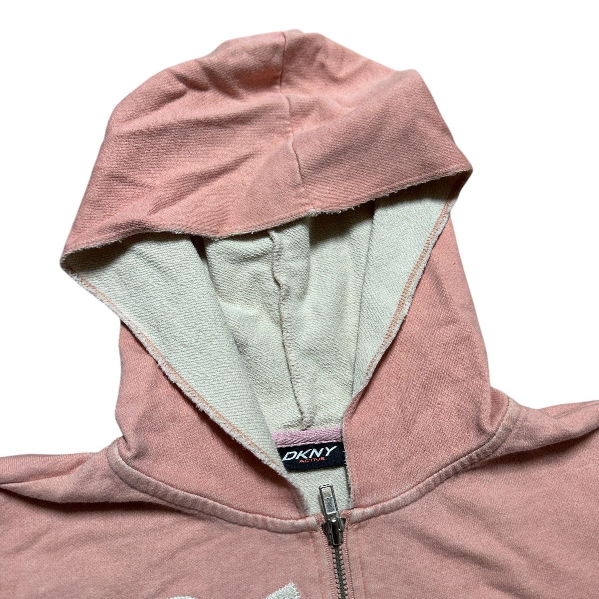 DKNY Women Y2K DKNY Pink Spellout Full Zip Hoodie Size M / US 6-8 / IT 42-44 - 6 Thumbnail