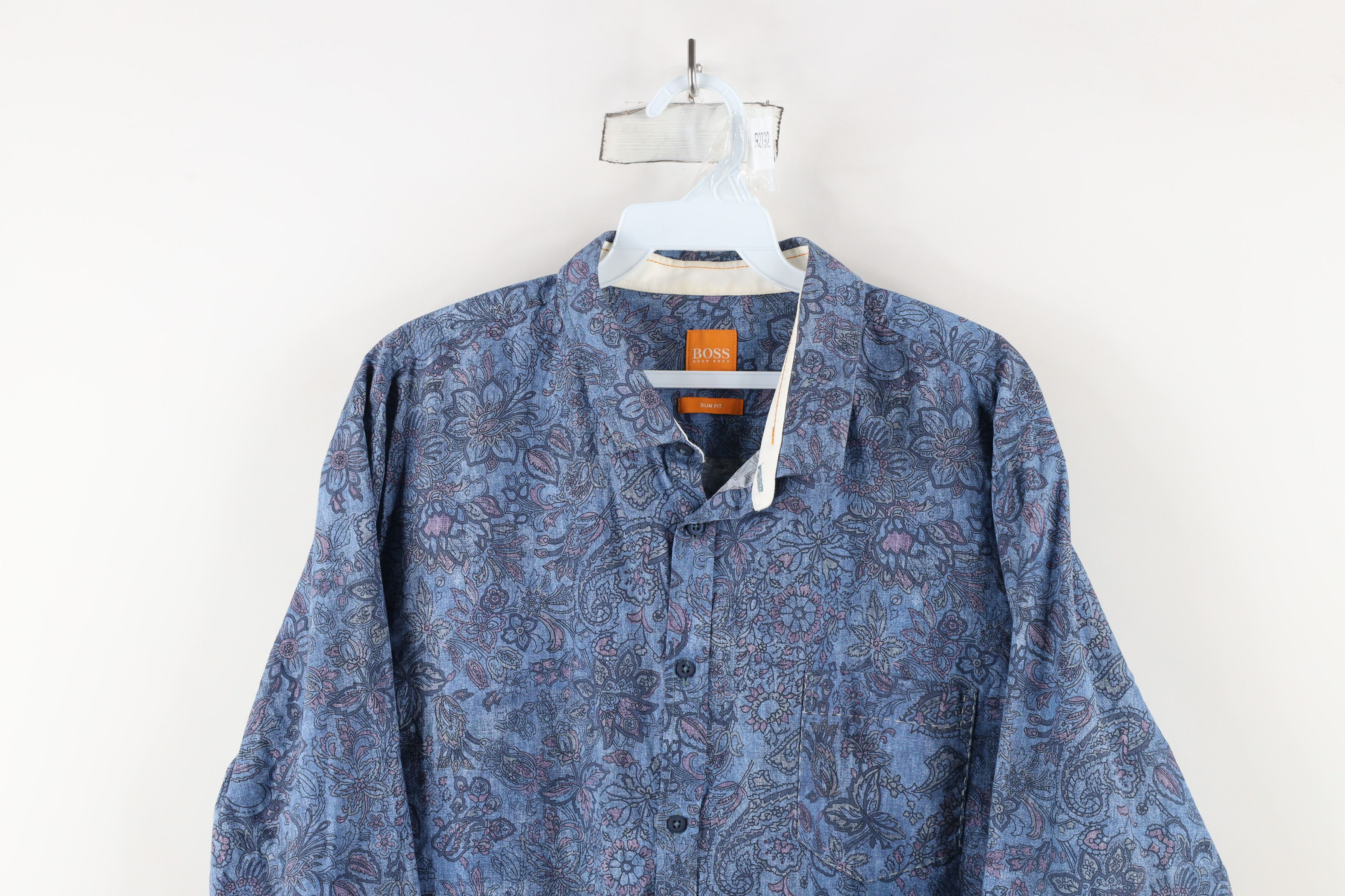 Hugo Boss × Vintage Hugo Boss Fit Rainbow Paisley Flower Collared Button Shirt Size US XL / EU 56 / 4 - 2 Thumbnail