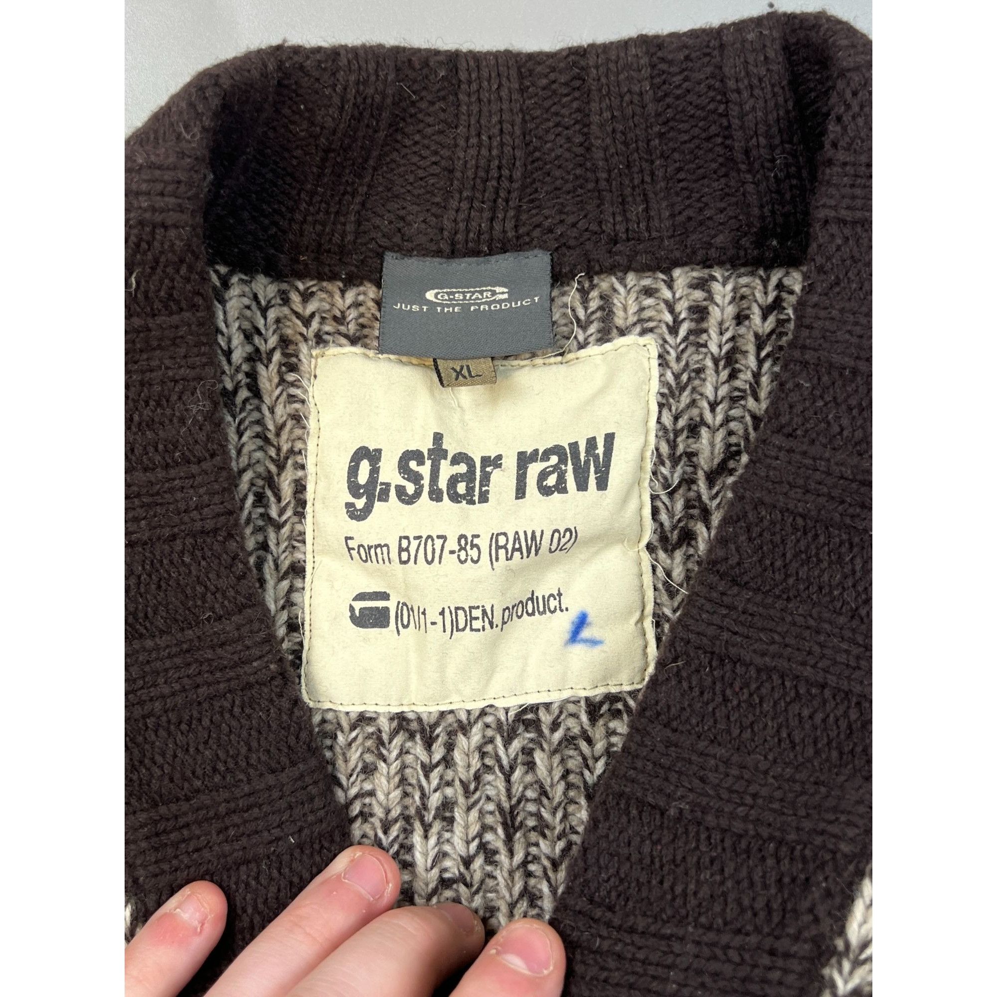 G-Star G-Star Raw V Neck Wool Sweater (Y0676) Size US XL / EU 56 / 4 - 5 Thumbnail