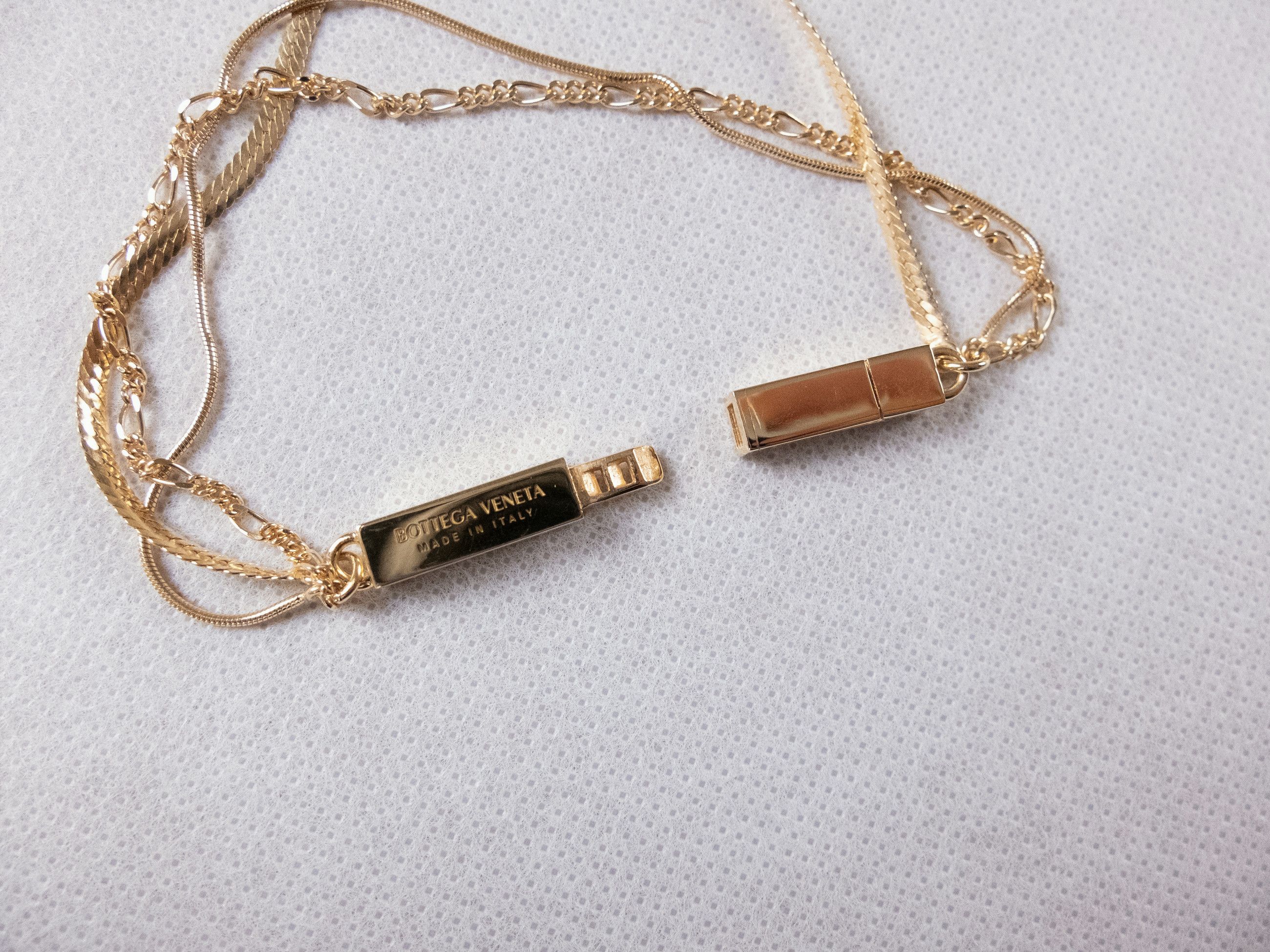Bottega Veneta BOTTEGA VENETA ID gold plated silver double bracelet Medium Size ONE SIZE - 7 Thumbnail
