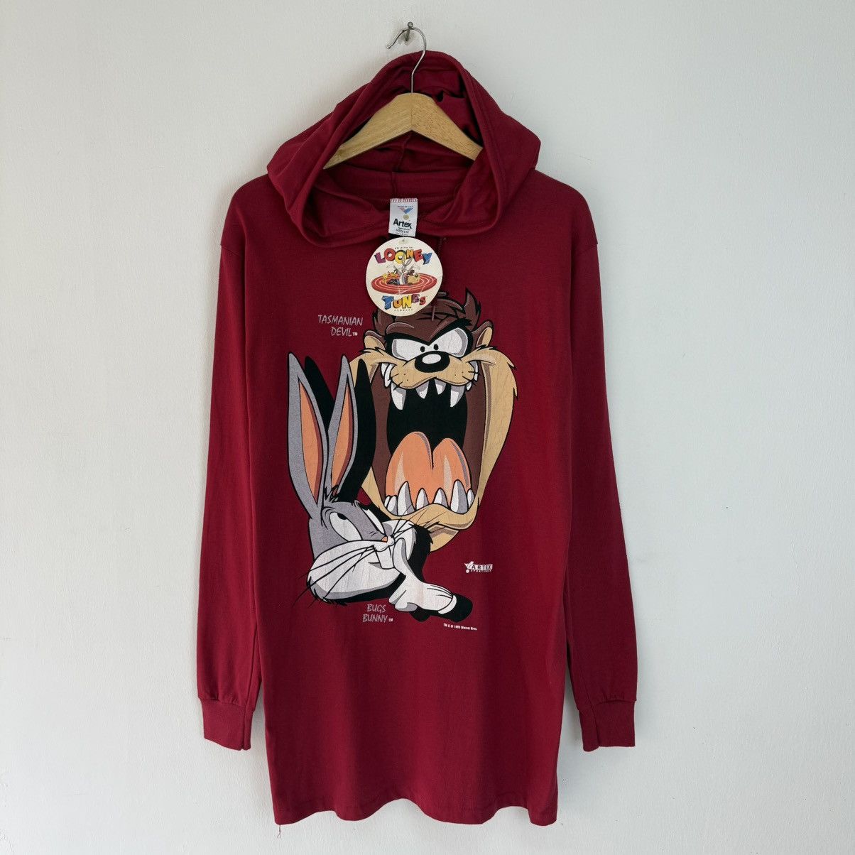 Warner Bros 90’s Tasmanian Devil Long-Hoodie Deadstock Size M / US 6-8 / IT 42-44 - 1 Thumbnail