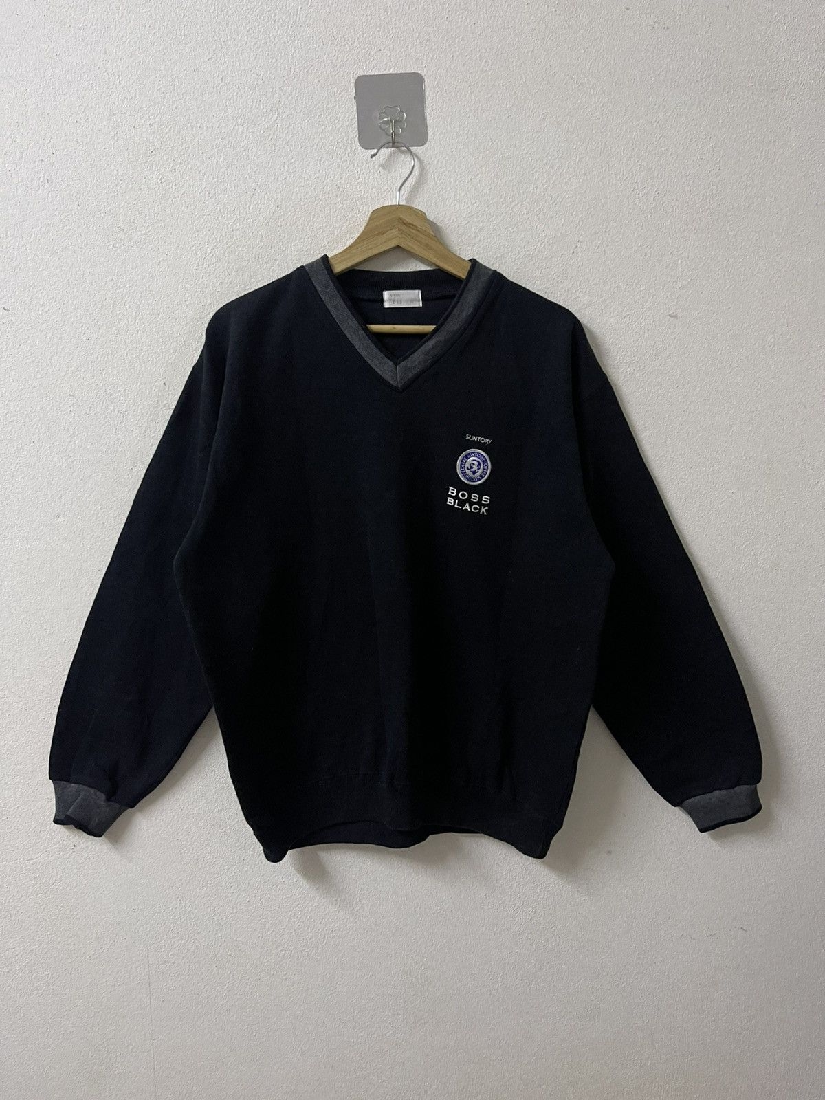 Japanese Brand Vintage SUNTORY BOSS COFFEE V-neck sweatshirt Size US M / EU 48-50 / 2 - 1 Thumbnail