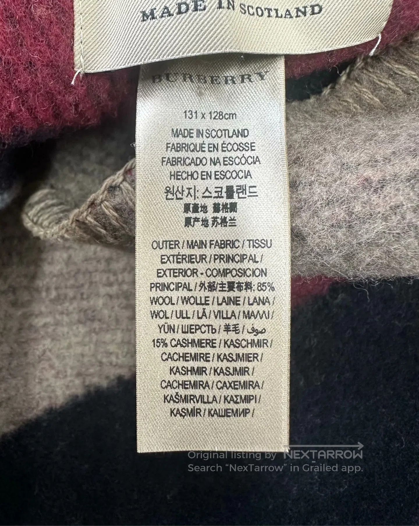 Burberry Burberry size F Double-sided plaid woolen gauze| Size S / US 4 / IT 40 - 3 Thumbnail