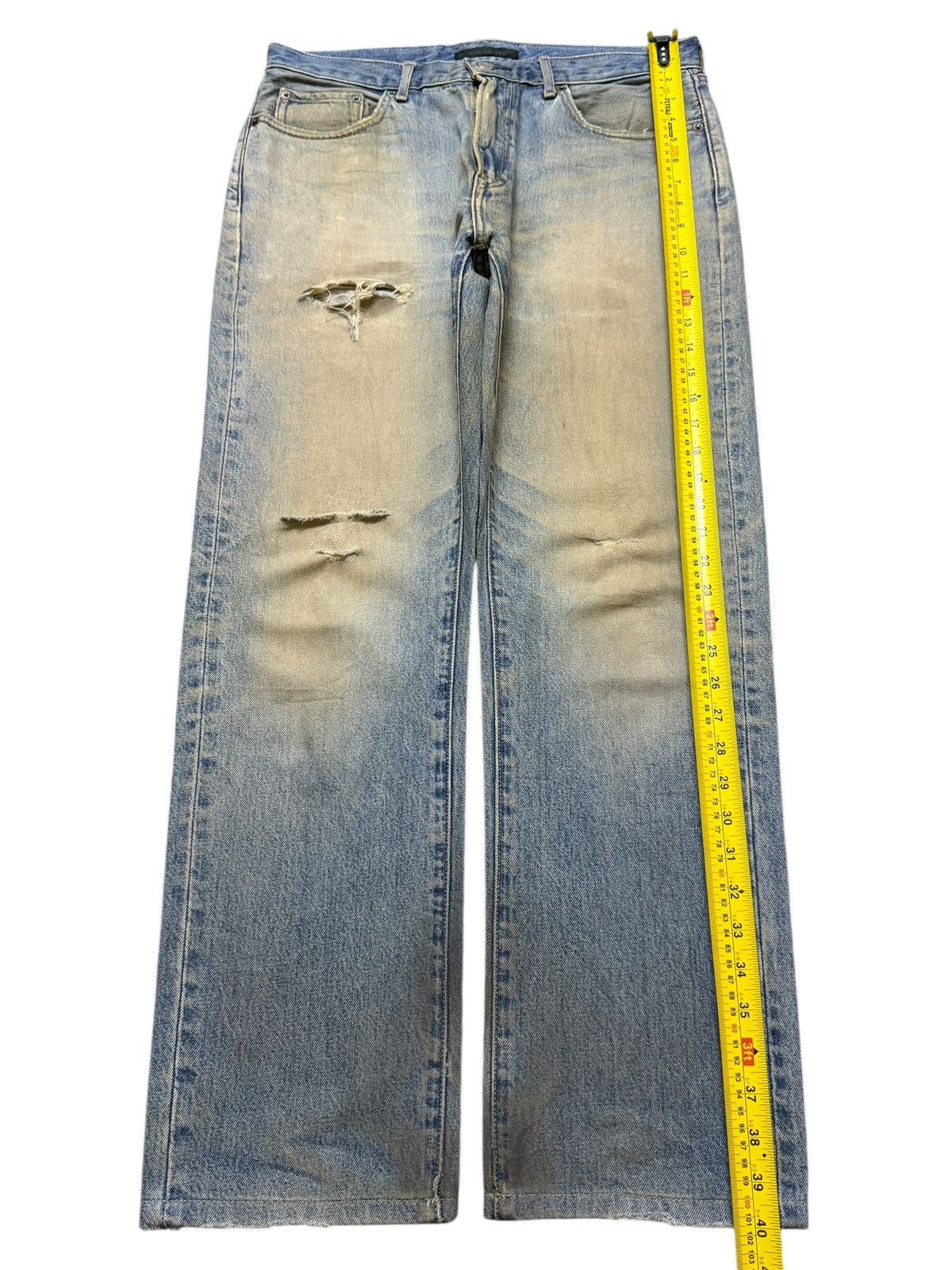 Uniqlo Vintage Y2K Japanese Uniqlo Mud Wash Distressed Straight Leg Size US 32 / EU 48 - 12 Thumbnail
