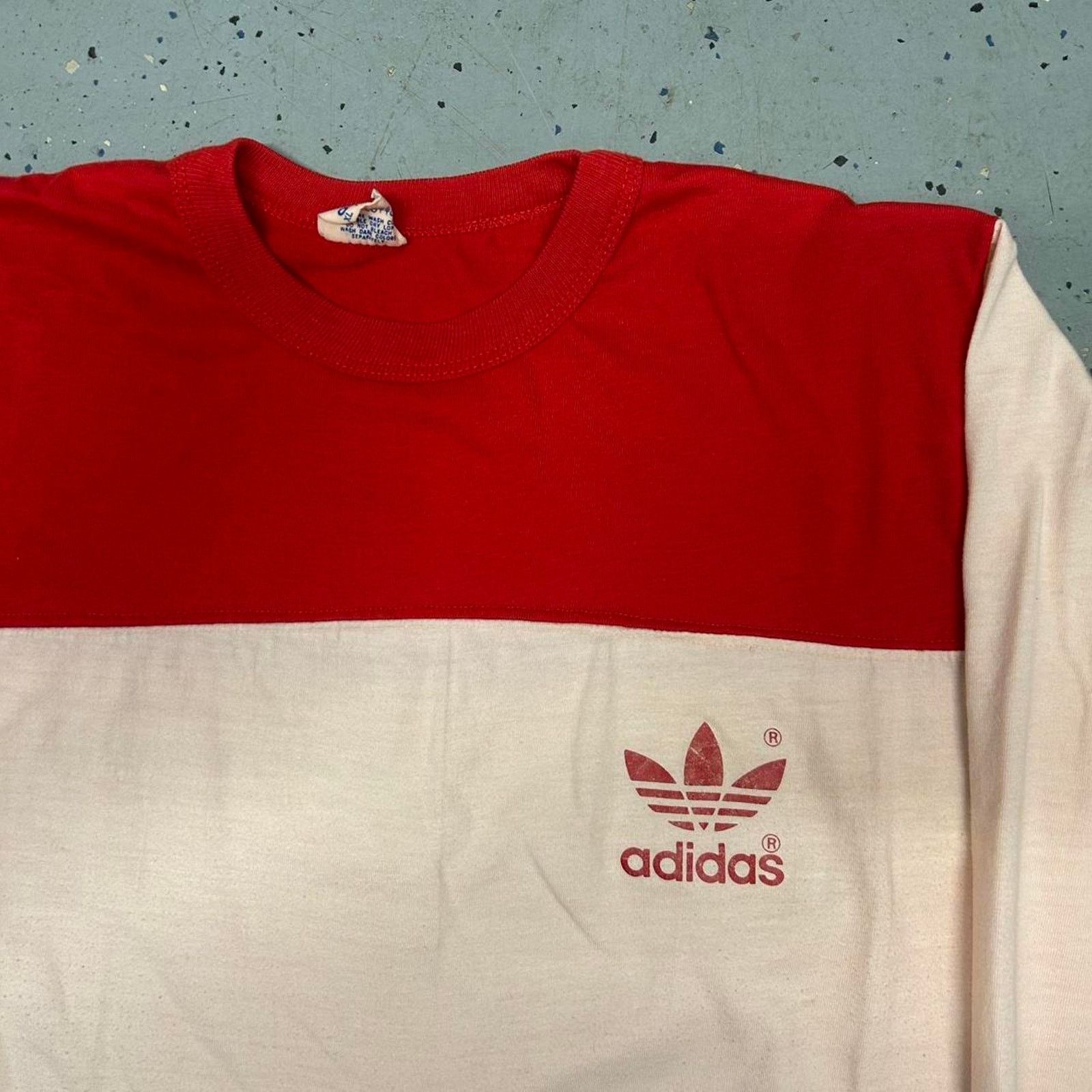 Adidas VTG 70s White and red Adidas 3/4 long sleeve shirt Size XL / US 12-14 / IT 48-50 - 2 Thumbnail
