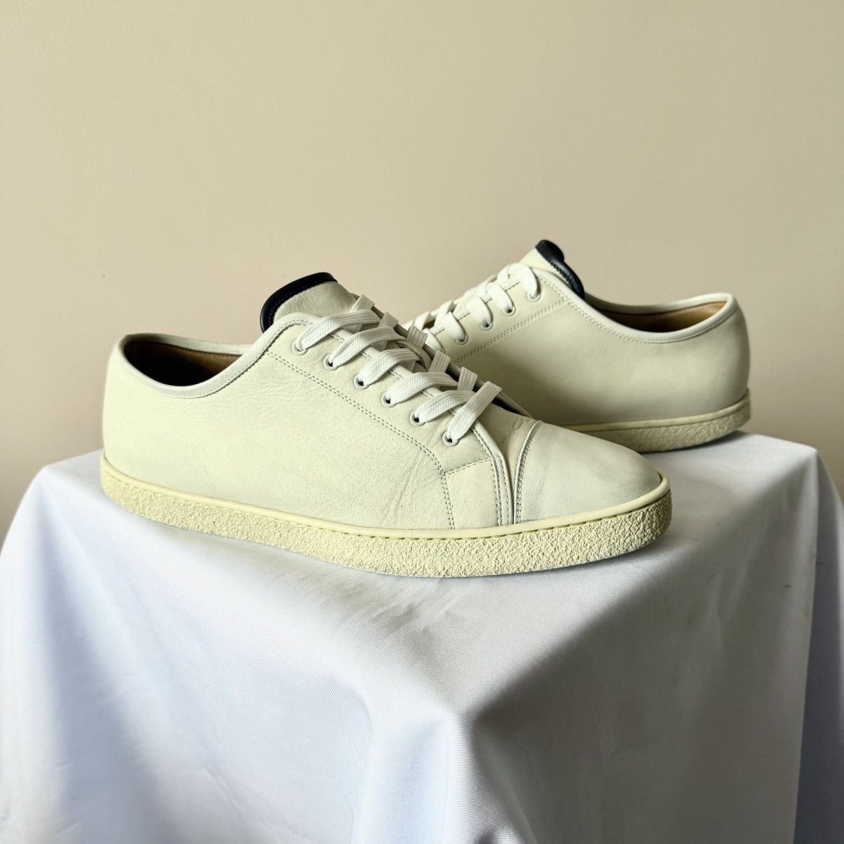 John Lobb John Lobb Levah Chalk Low Leather Sneakers Shoes Size US 8.5 / EU 41-42 - 1 Thumbnail