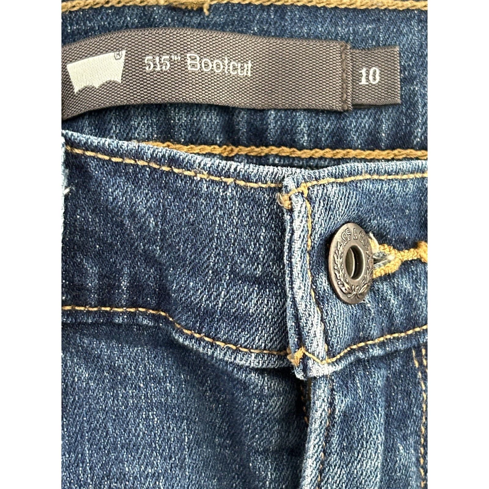 Levi's Levi's Jeans Bootcut Women Blue 515 10 30x32 Mid Rise Stretch 5-Pocket Button Zip Denim Leather? Size 32" / US 10 / IT 46 - 4 Thumbnail